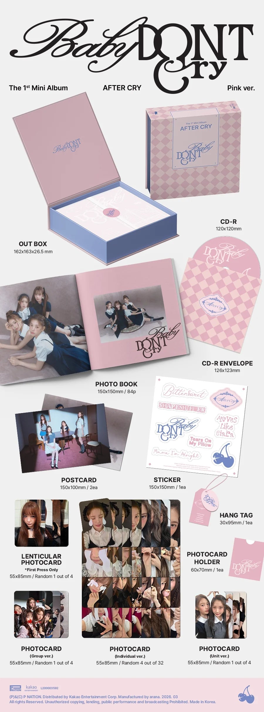 BABY DONT CRY - AFTER CRY (1ST MINI ALBUM) [KPOP NARA EXCLUSIVE