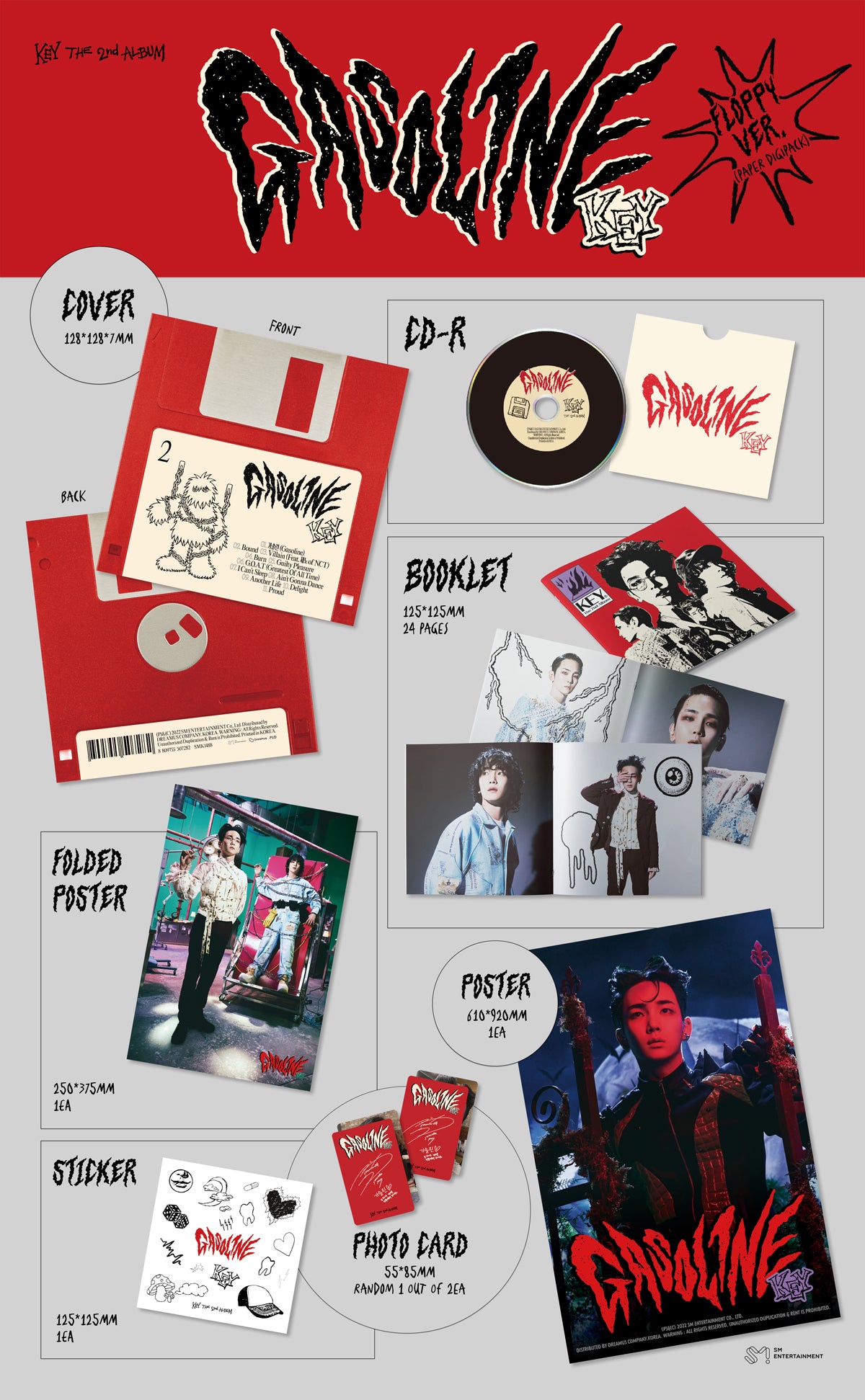 SHINEE: KEY - GASOLINE (2ND ALBUM) [FLOPPY DISK VER.] – Kpop Nara
