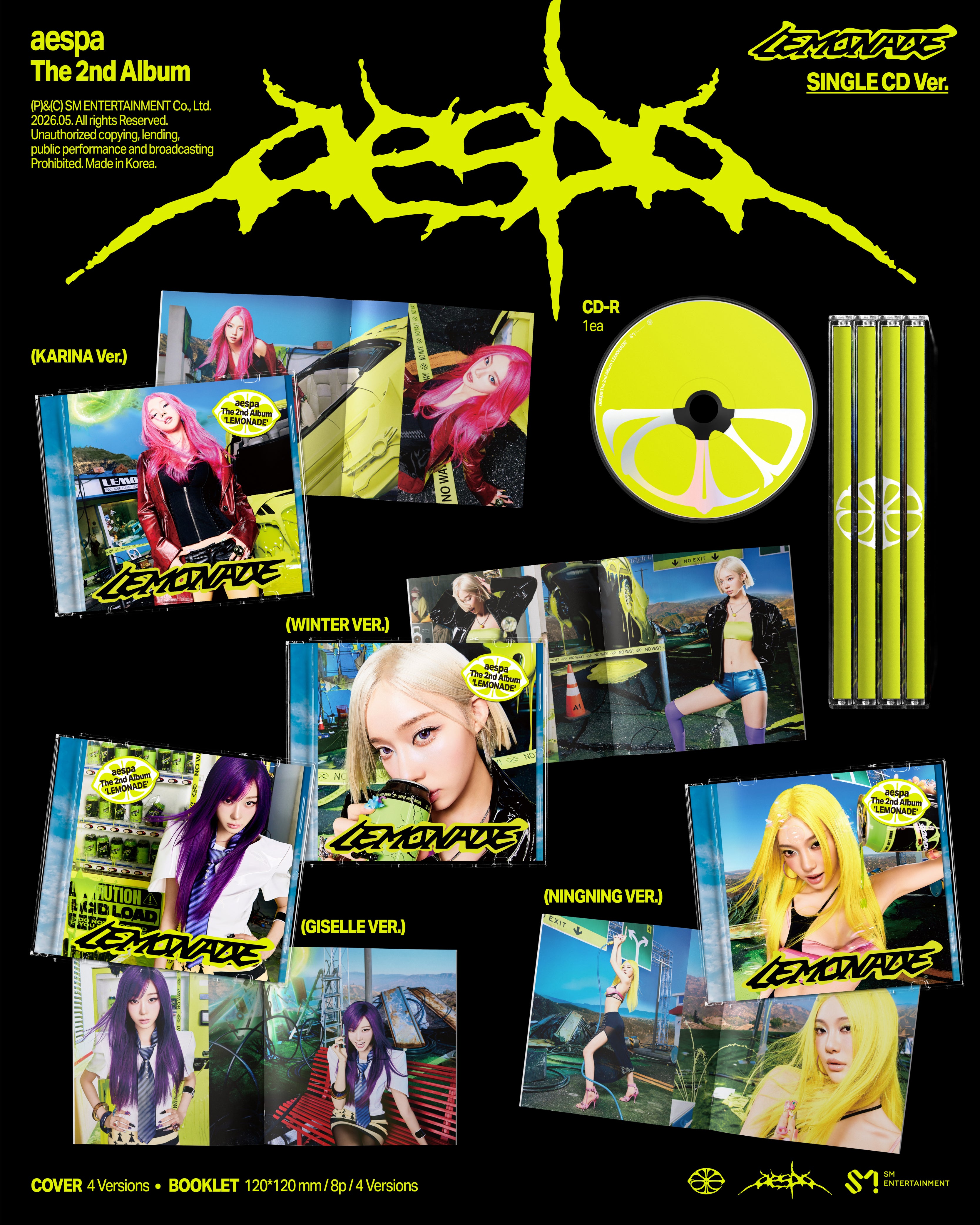 K-POP・アジア EPEX/ TWICE /aespa/ NCTDREAM / NCT127 CD PRE-ORDER] aespa - LEMONADE (SINGLE CD Ver.) – Kpop Nara