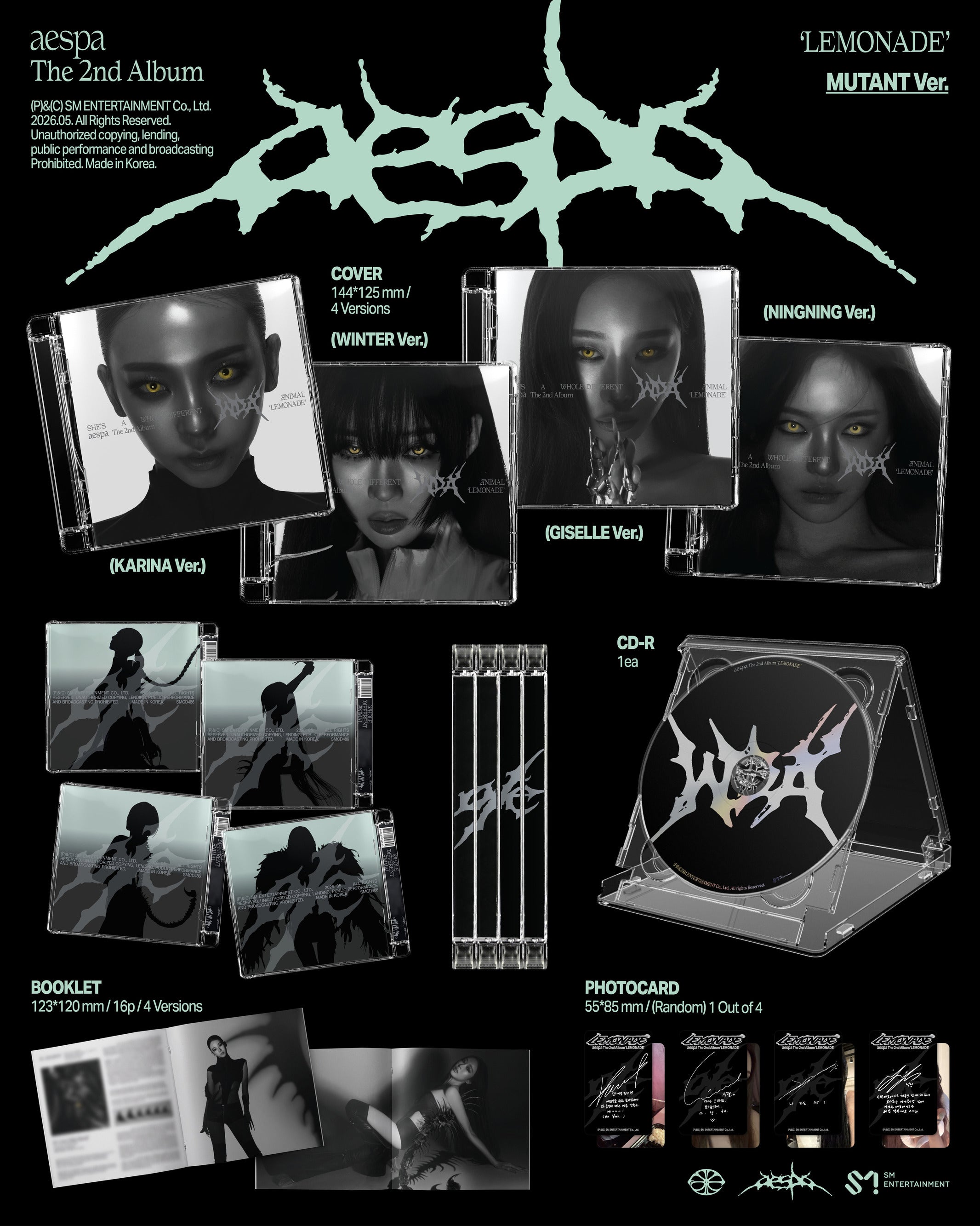 PRE-ORDER] aespa - The 2nd Album 'LEMONADE' (MUTANT Ver.) – Kpop Nara