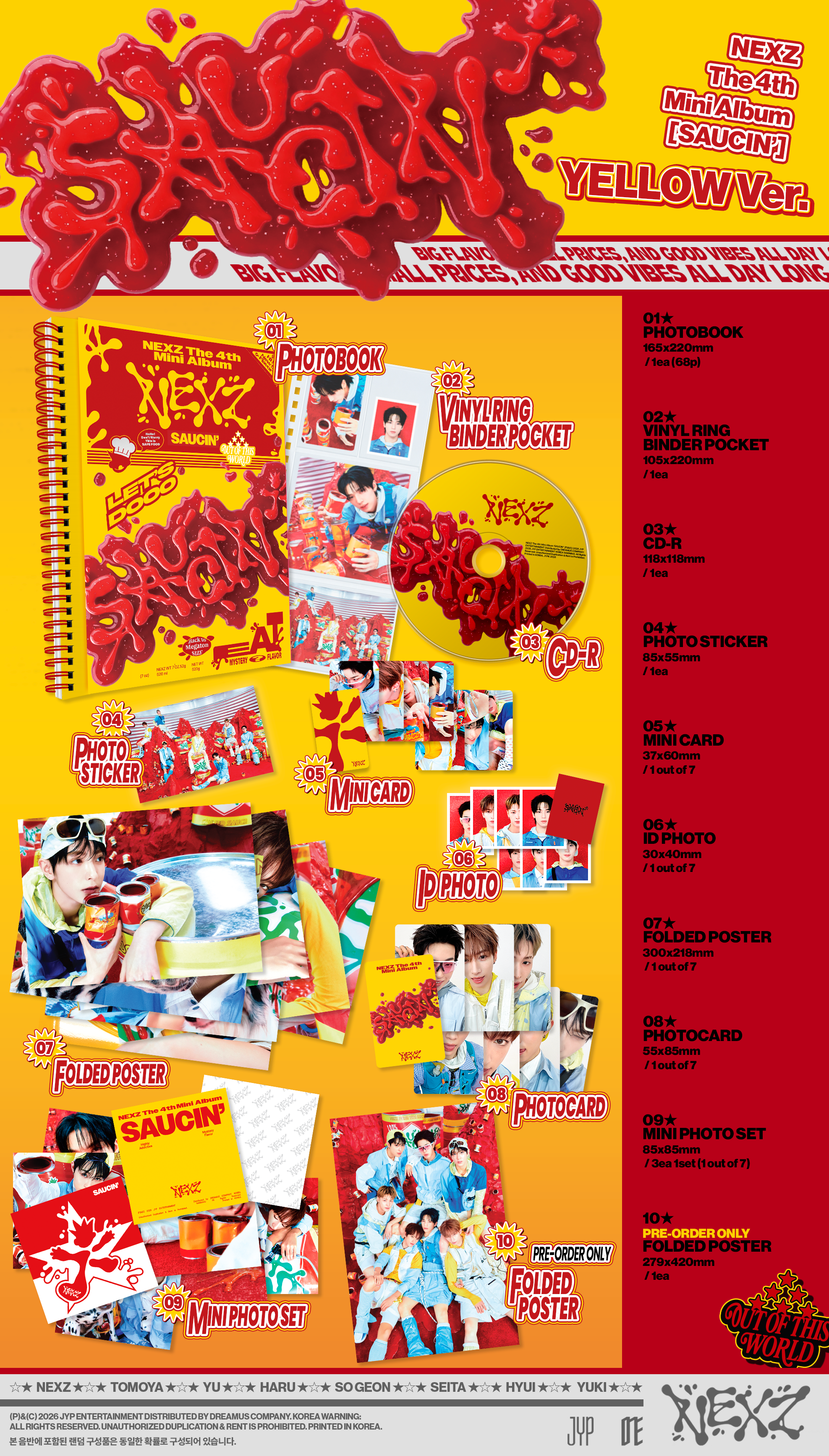 PRE-ORDER] NEXZ - SAUCIN' (YELLOW VER.)(Kpop Nara Exclusive)
