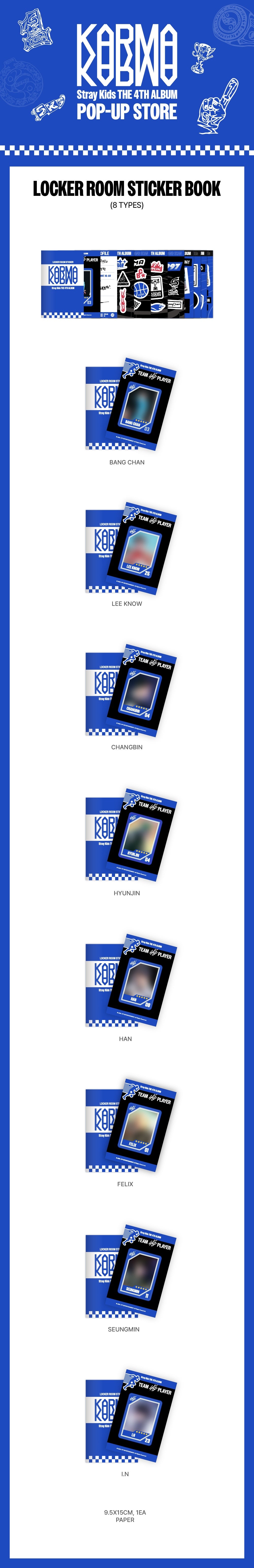 ROUND 1] STRAY KIDS - KARMA LOCKER ROOM STICKER BOOK – Kpop Nara