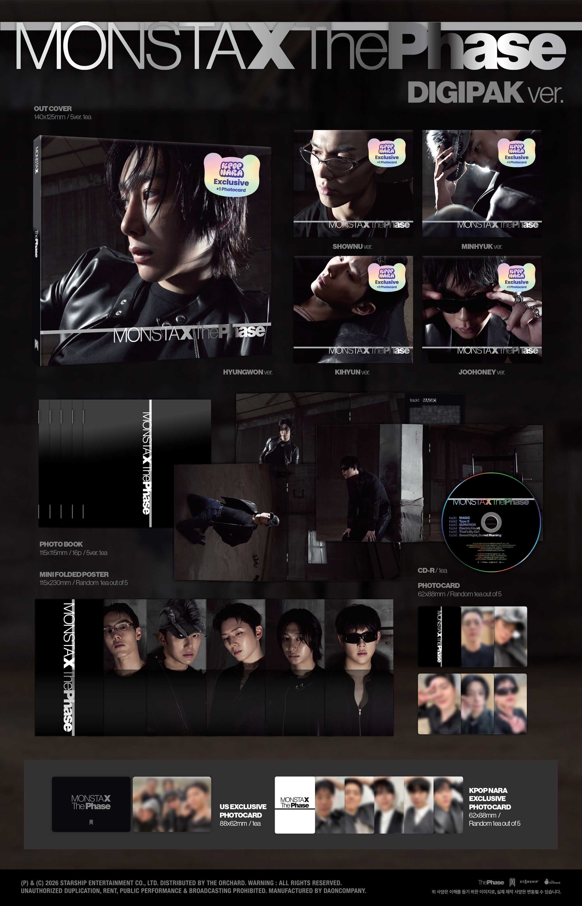 MONSTA X - The Phase (DIGIPAK) (KPOP NARA Exclusive) – Kpop Nara