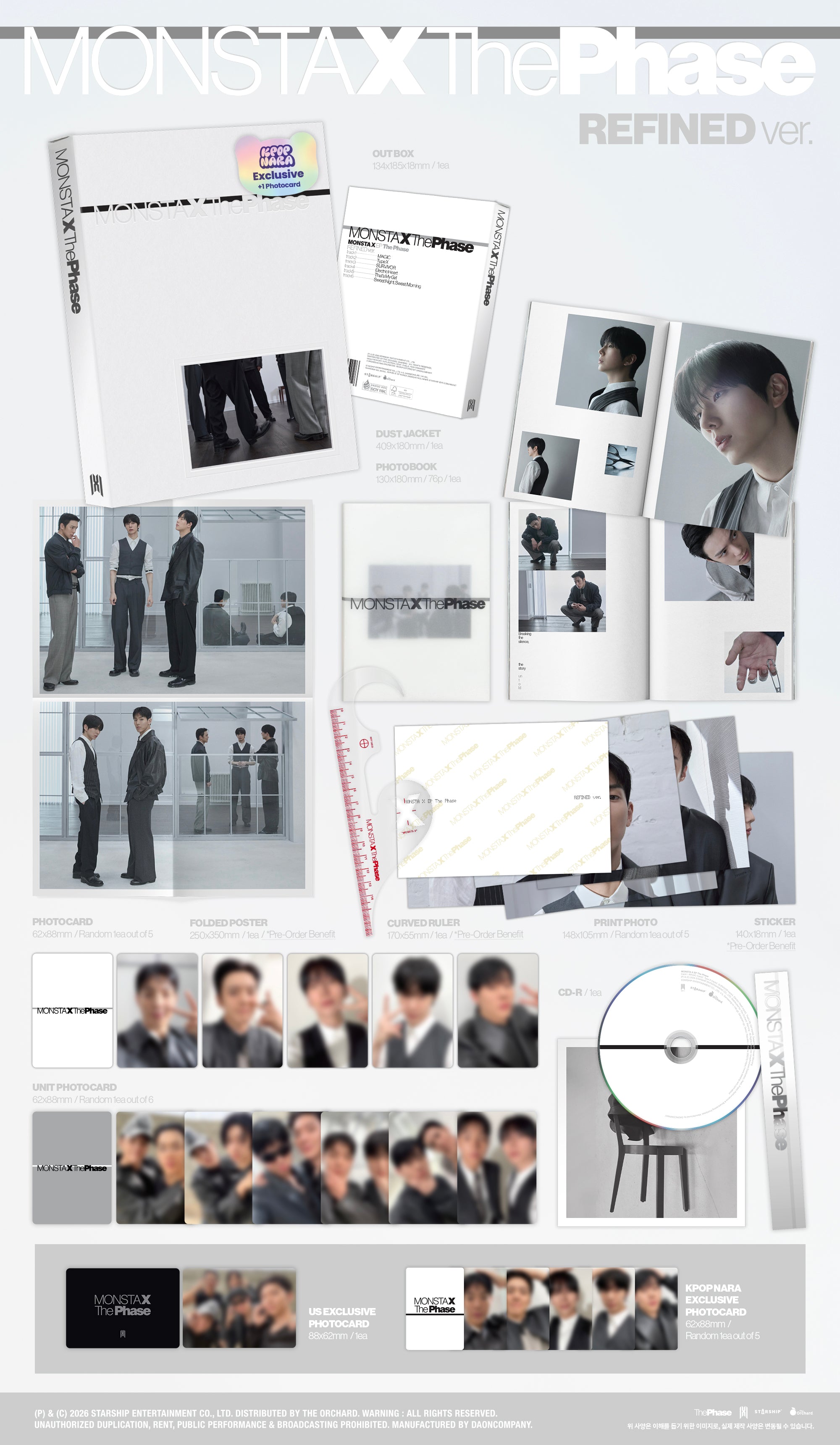 MONSTA X - The Phase (REFINED ver.) (KPOP NARA Exclusive) – Kpop Nara