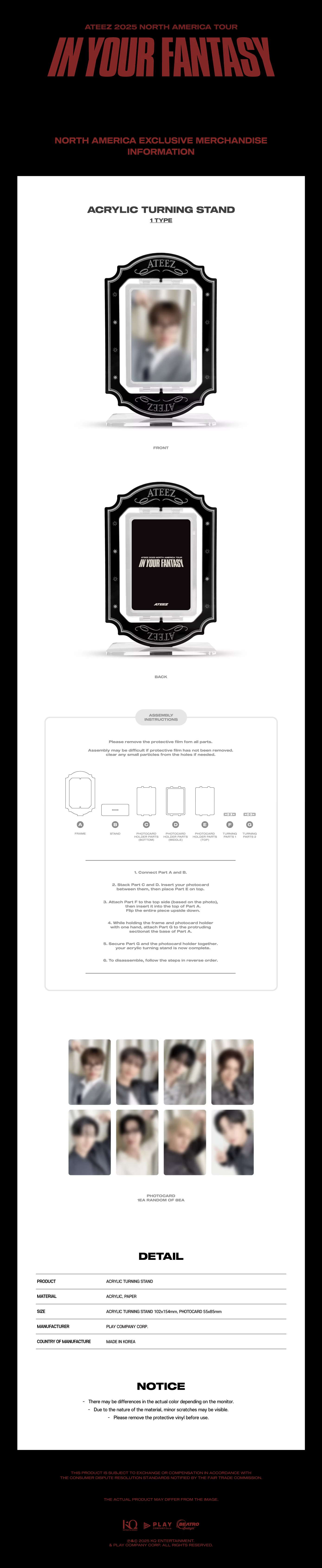 ATEEZ - IN YOUR FANTASY ACRYLIC TURNING STAND – Kpop Nara ATEEZ - IN YOUR FANTASY ACRYLIC TURNING STAND – Kpop Nara