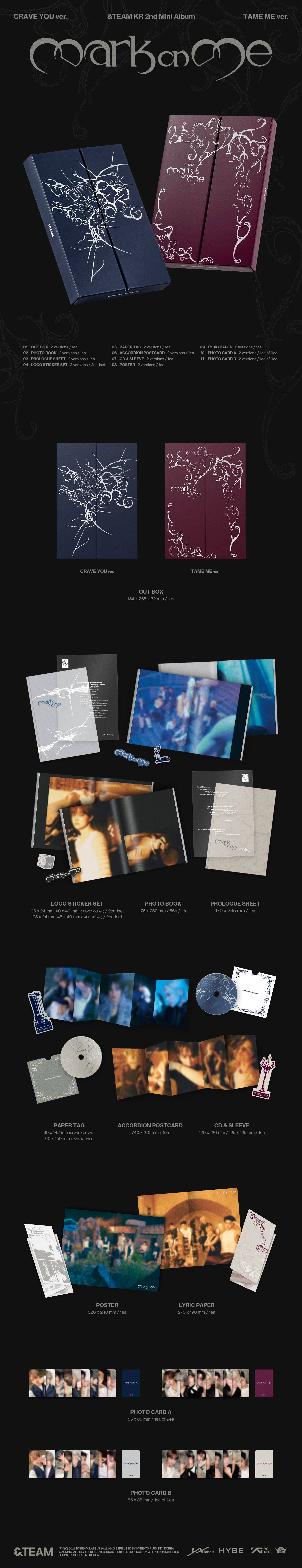 PRE-ORDER] &TEAM - Mark On Me (TAME ME ver.) (KPOP NARA Exclusive