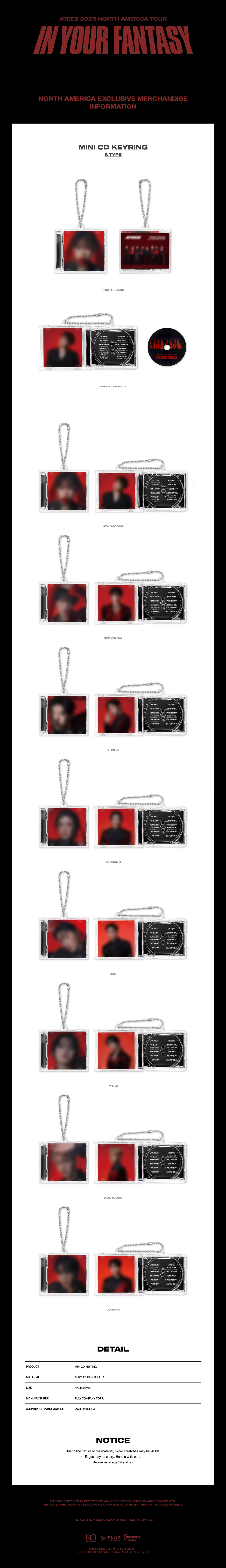 ATEEZ - IN YOUR FANTASY MINI CD ACRYLIC KEYRING – Kpop Nara