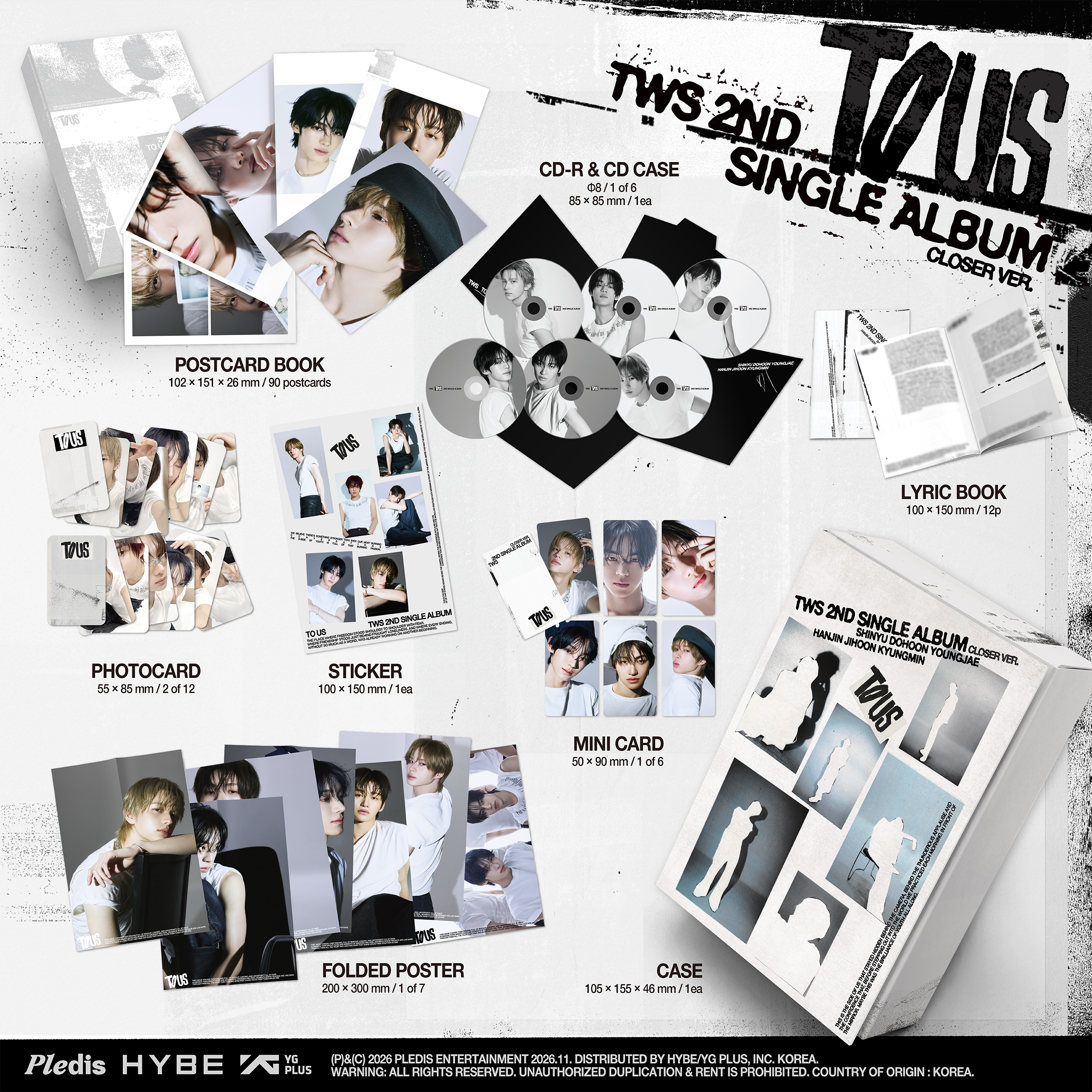 TWS トゥアス ドフン 個別サイン 個サ 直筆サイン try with us PRE-ORDER] TWS - 2nd Single Album 'TO US' (Closer Ver.) (Signed