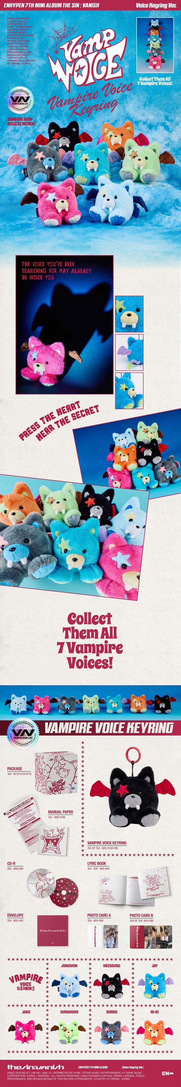 PRE-ORDER] ENHYPEN - THE SIN : VANISH [VOICE KEYRING VER.] – Kpop Nara