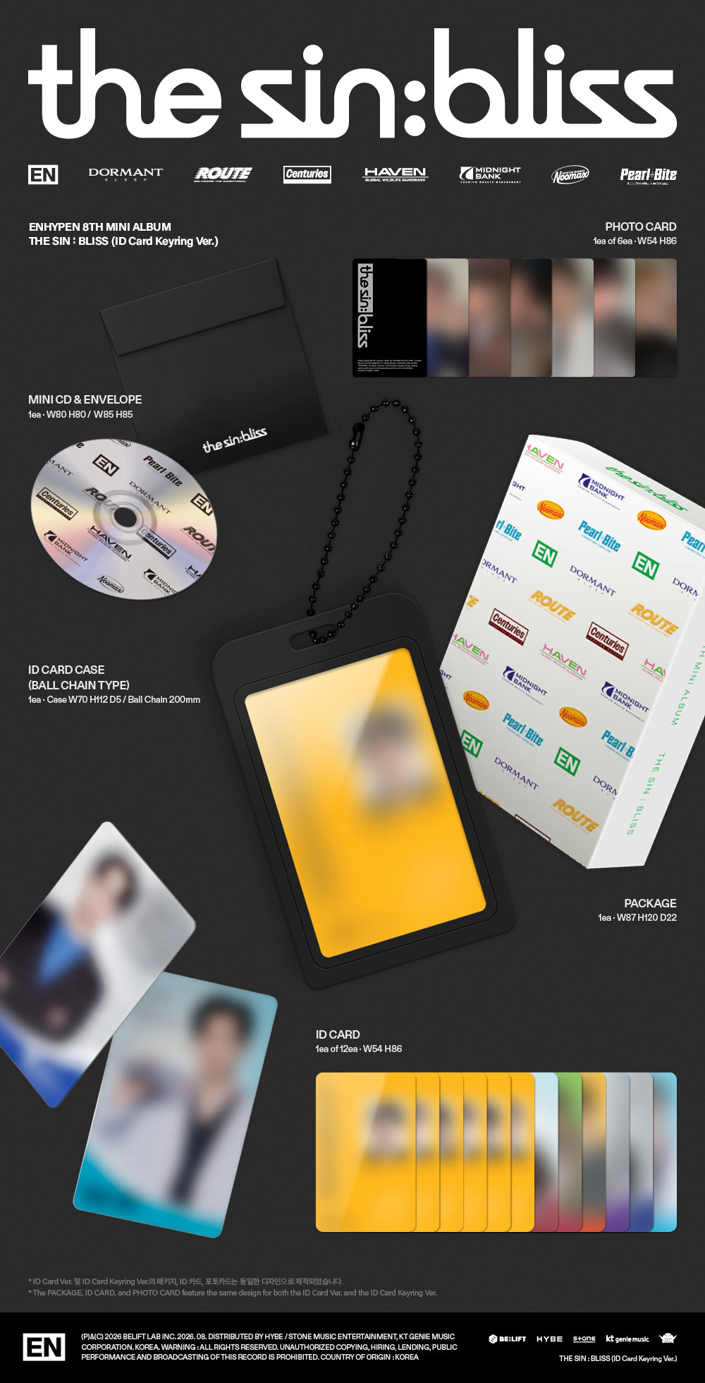 PRE-ORDER] ENHYPEN - THE SIN : BLISS (ID Card Keyring Ver.) – Kpop