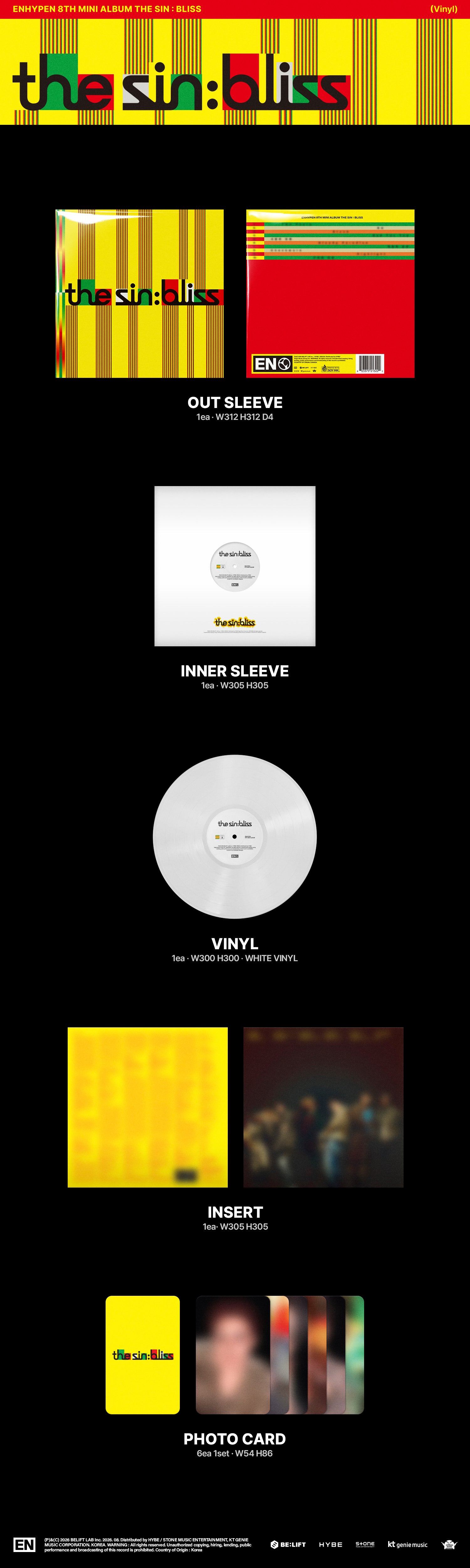 ENHYPEN KPOPNARA CHICAGO ヒスン PRE-ORDER] ENHYPEN - THE SIN : BLISS (Vinyl Ver.) – Kpop Nara
