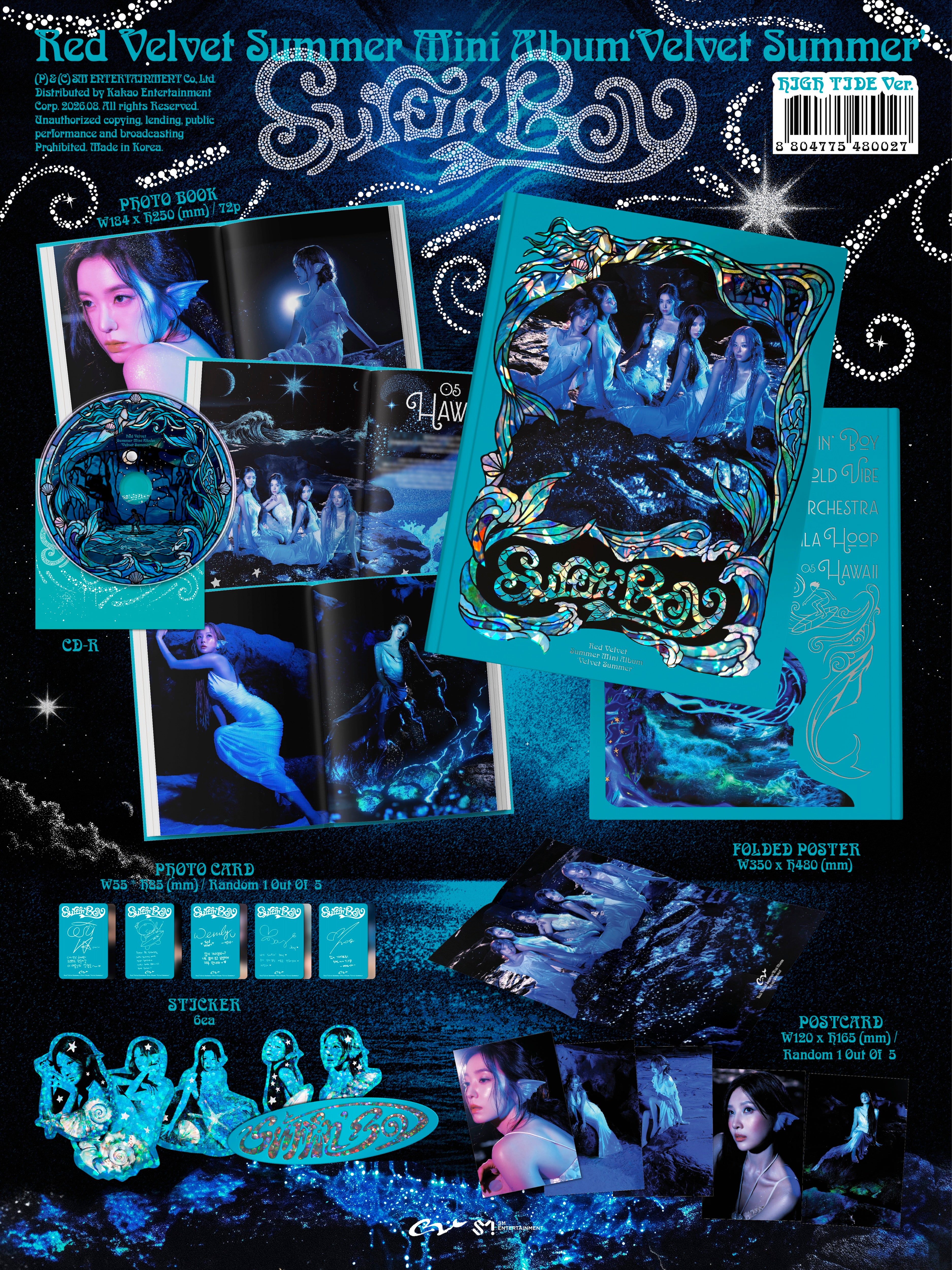 (5枚セット)redvelvet Velvet Summer トレカ ラキドロ Red Velvet - 'Velvet Summer' (High Tide Ver.) (KPOP NARA Exclusive