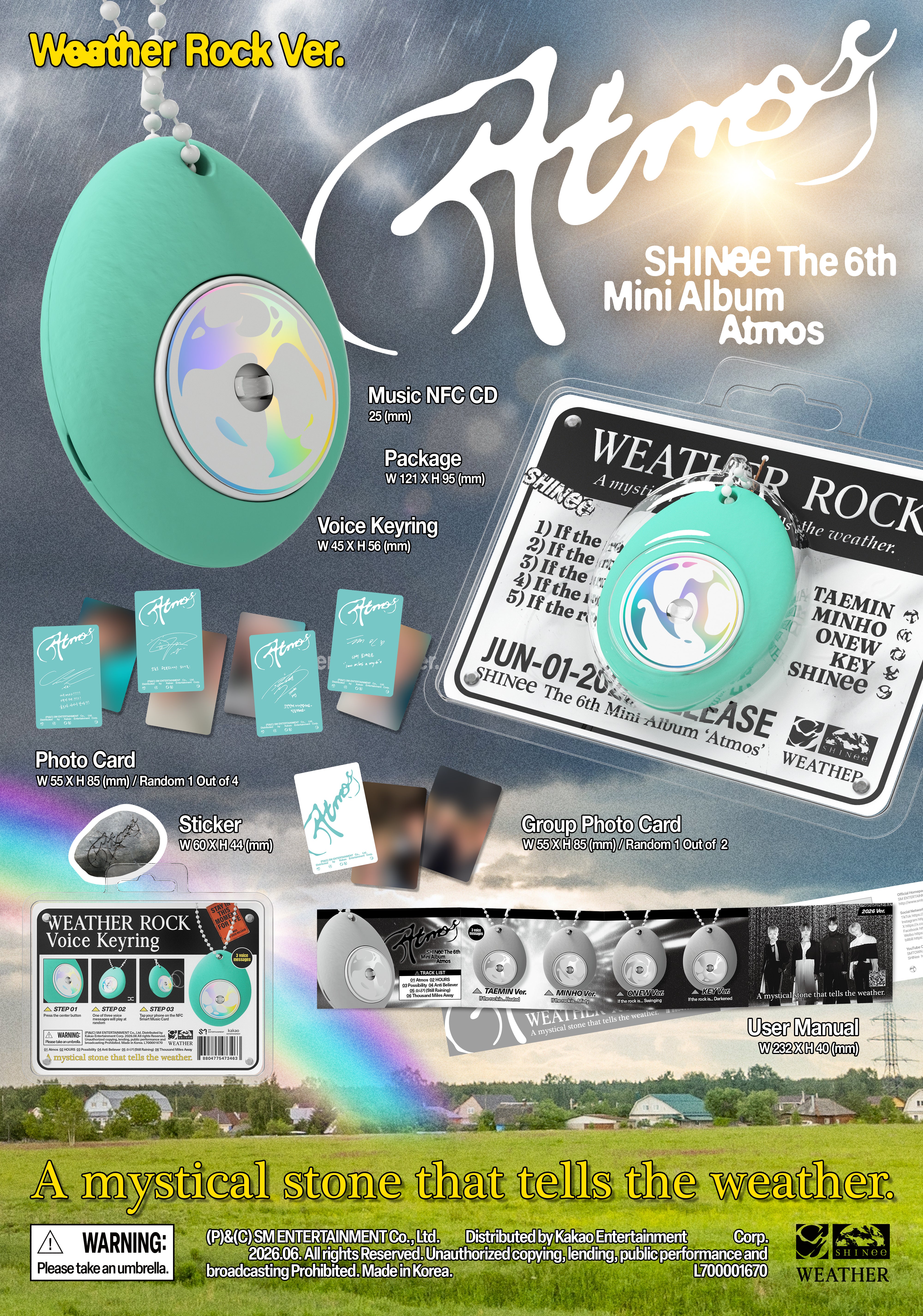 PRE-ORDER] SHINee - The 6th Mini Album 'Atmos' (Weather Rock Ver