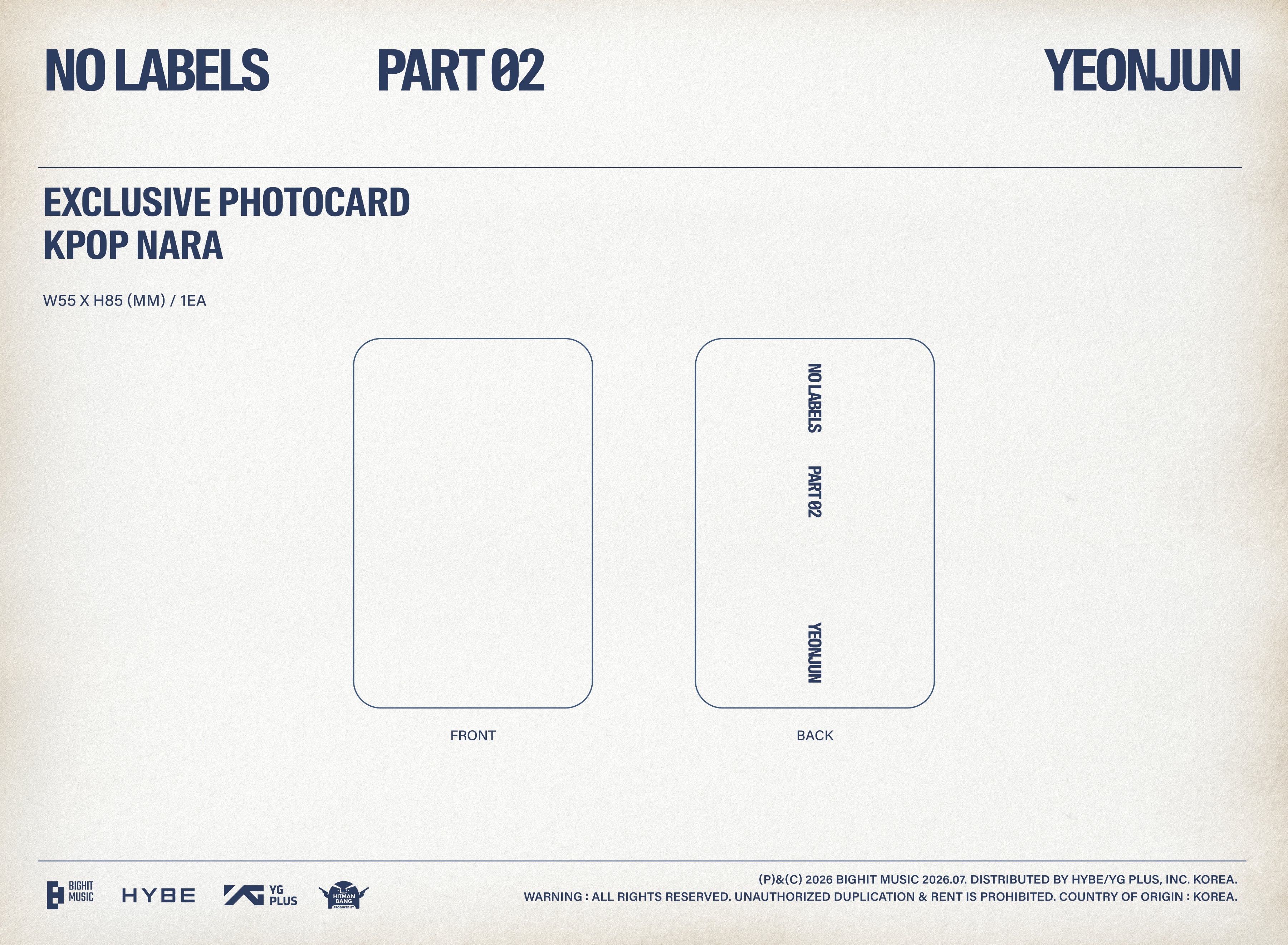 TXT: YEONJUN - NO LABELS: PART 02 (Kpop Nara Exclusive)