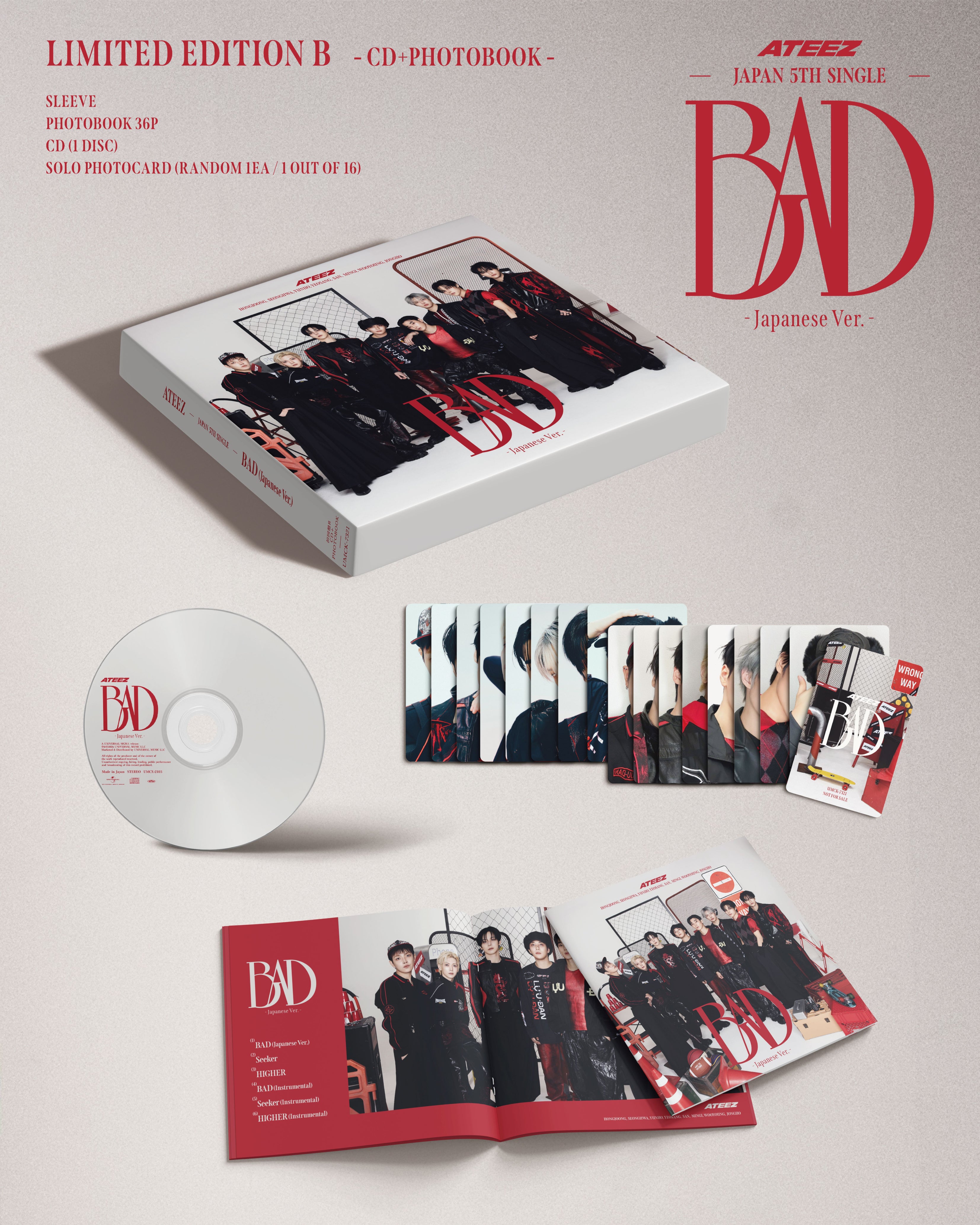 PRE-ORDER] ATEEZ - BAD (Japanese Ver.) [Limited Edition B] (KPOP