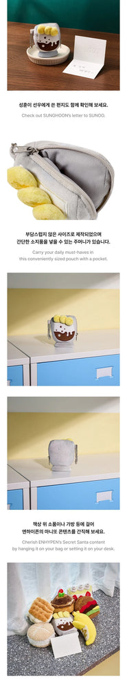 
                      
                        picture showing different angles of the pouch keychain made by sunghoon in the shape of an affogato 
                      
                    