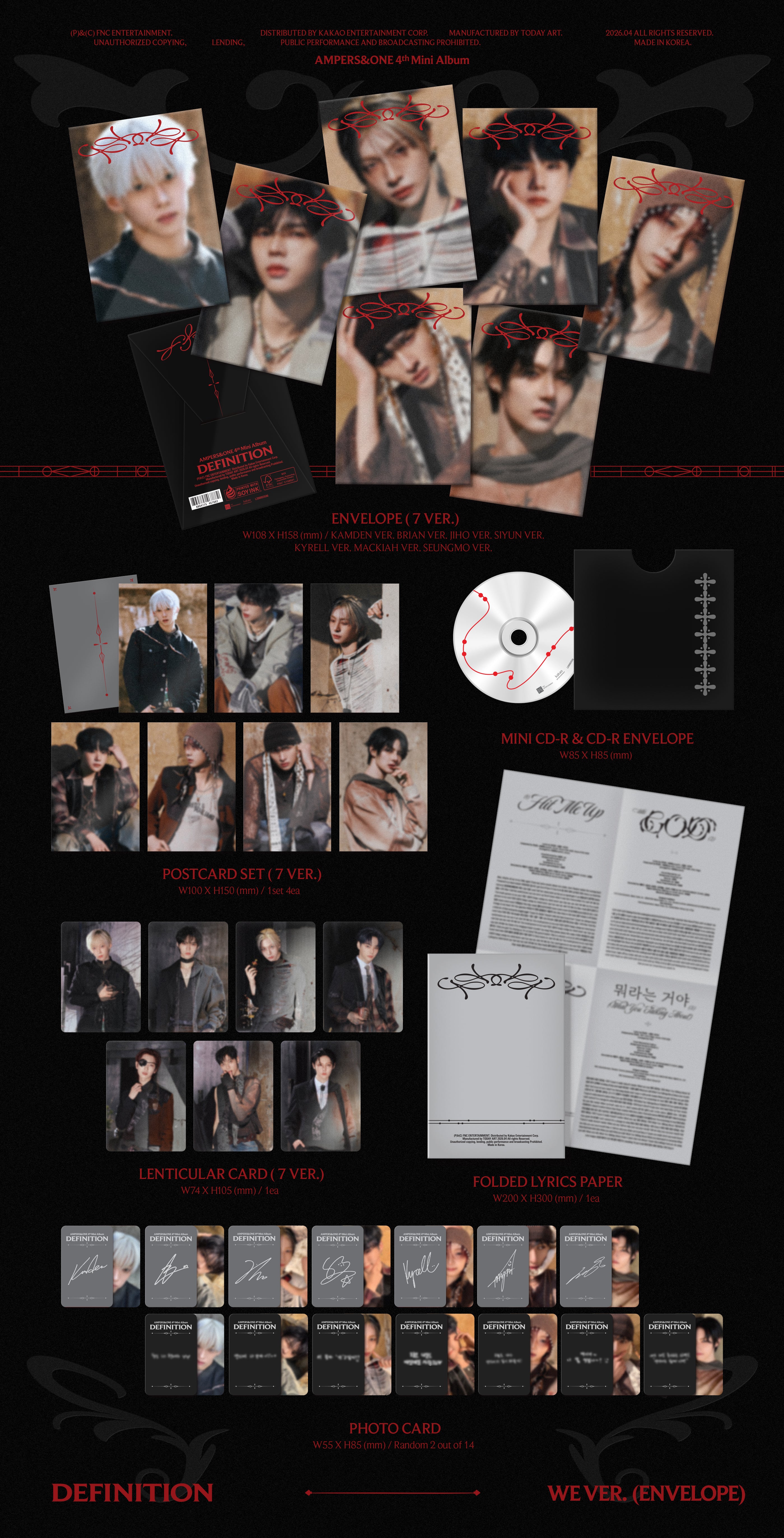 NCT WayV ENHYPEN aespa SMCU ONEUS アルバム AMPERS&ONE - DEFINITION (4TH MINI ALBUM) [WE Ver.] [KPOP NARA