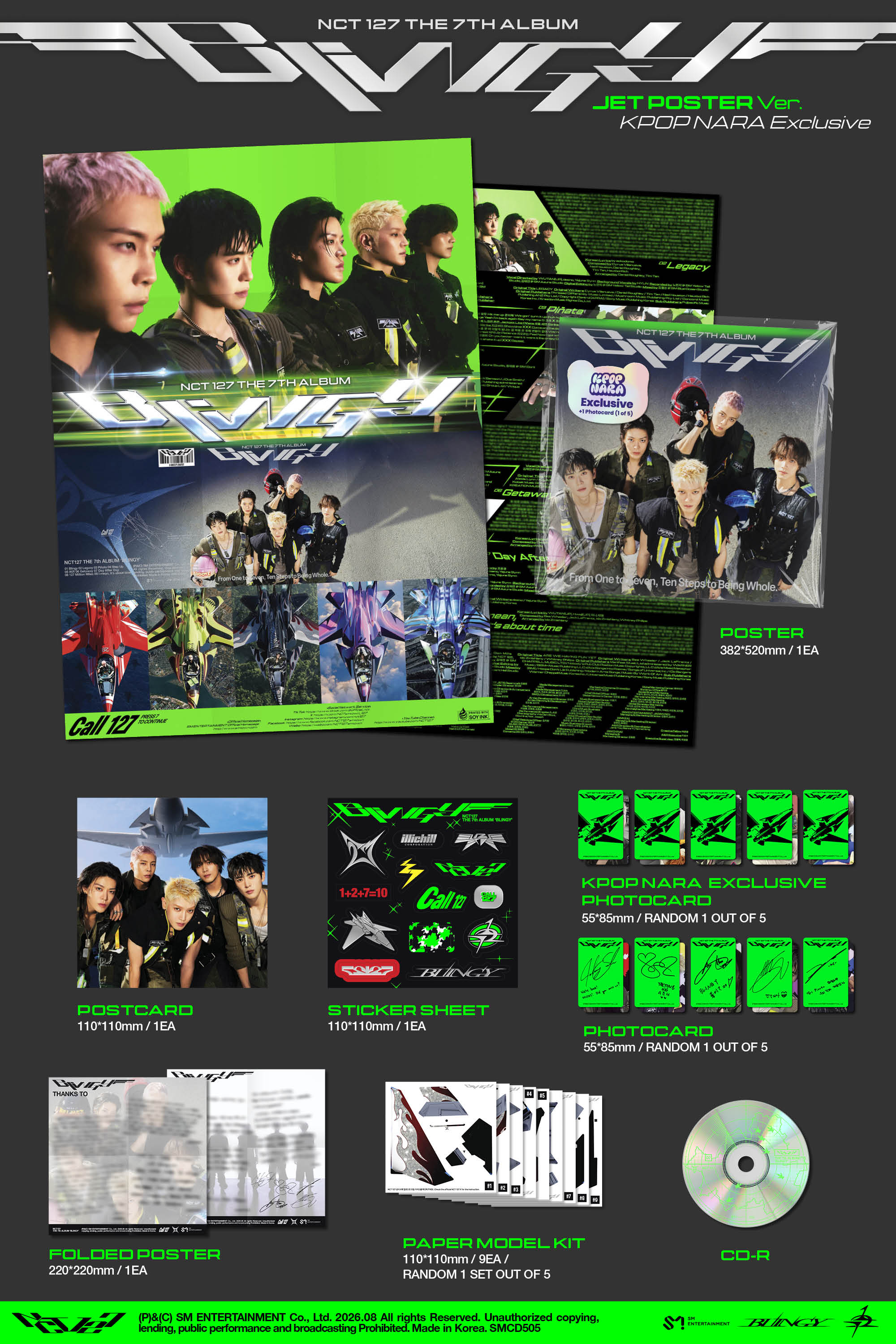 NCT 127 - Blingy (JET Poster Ver.) (Kpop Nara Exclusive)