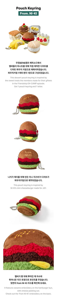 
                      
                        picture showing different angles of the pouch keychain made by niki in the shape of a hamburger
                      
                    