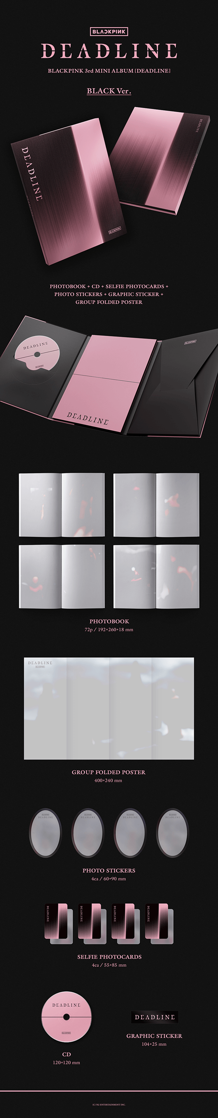 BLACKPINK - DEADLINE (3RD MINI ALBUM) [BLACK VER. OR PINK VER
