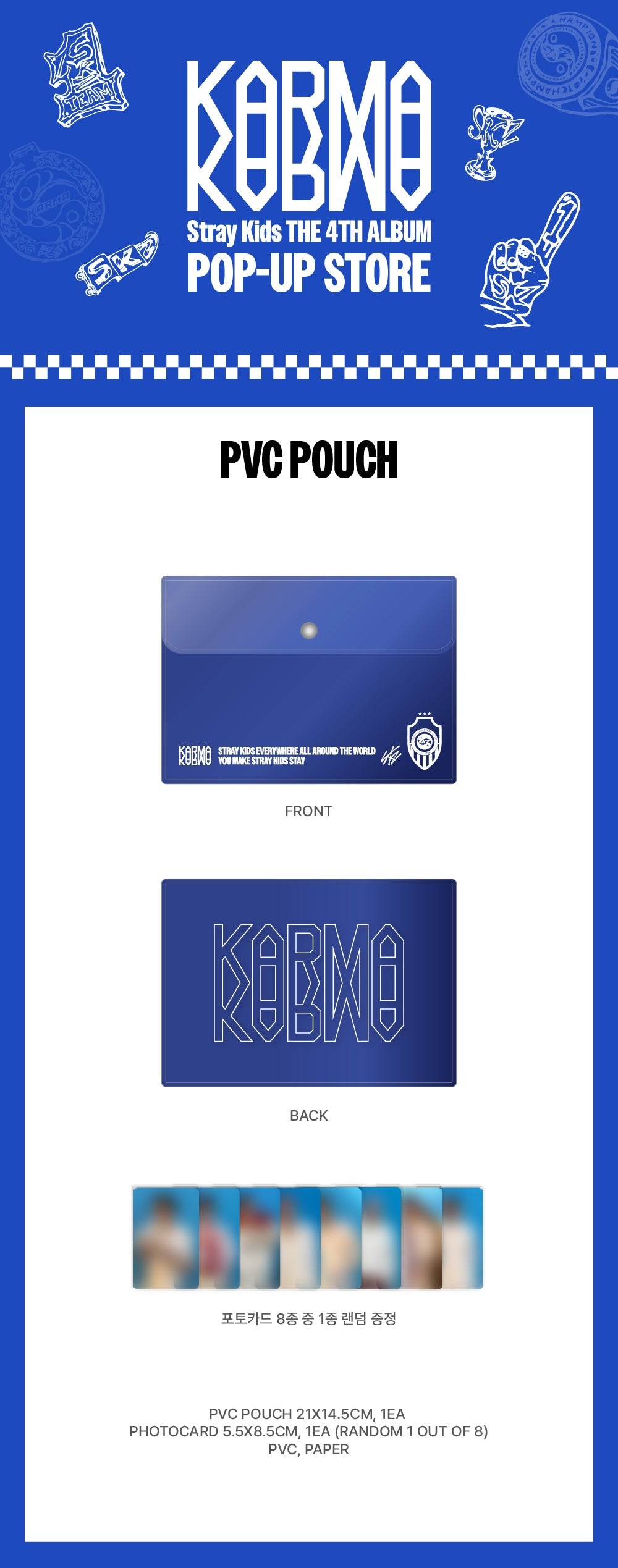 StrayKids ハン KARMA POPUP PVCポーチ トレカ 2枚 ROUND 1] STRAY KIDS - KARMA PVC POUCH – Kpop Nara