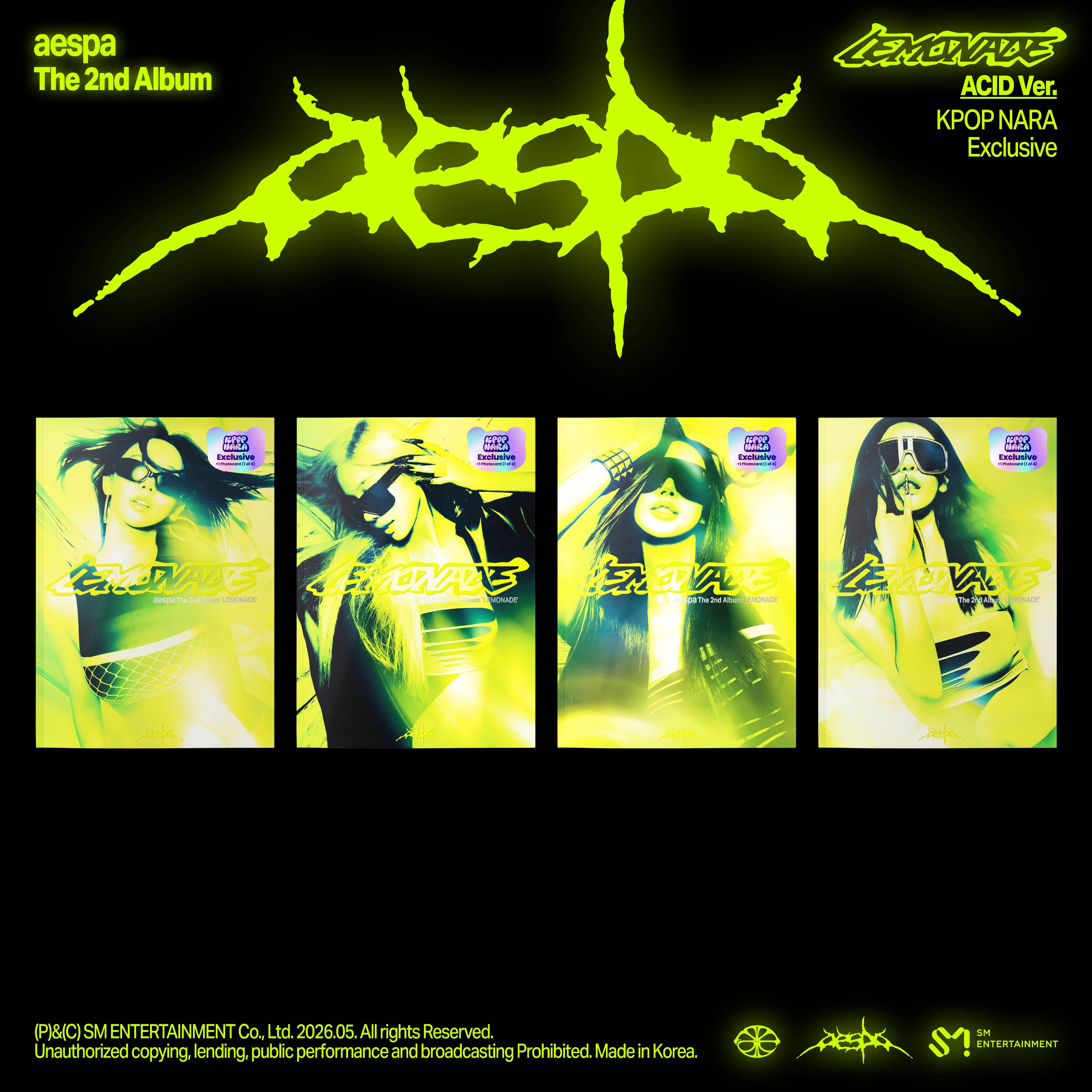 aespa レコード PRE-ORDER] aespa - The 2nd Album 'LEMONADE' (ACID Ver.) (Kpop Nara Ex