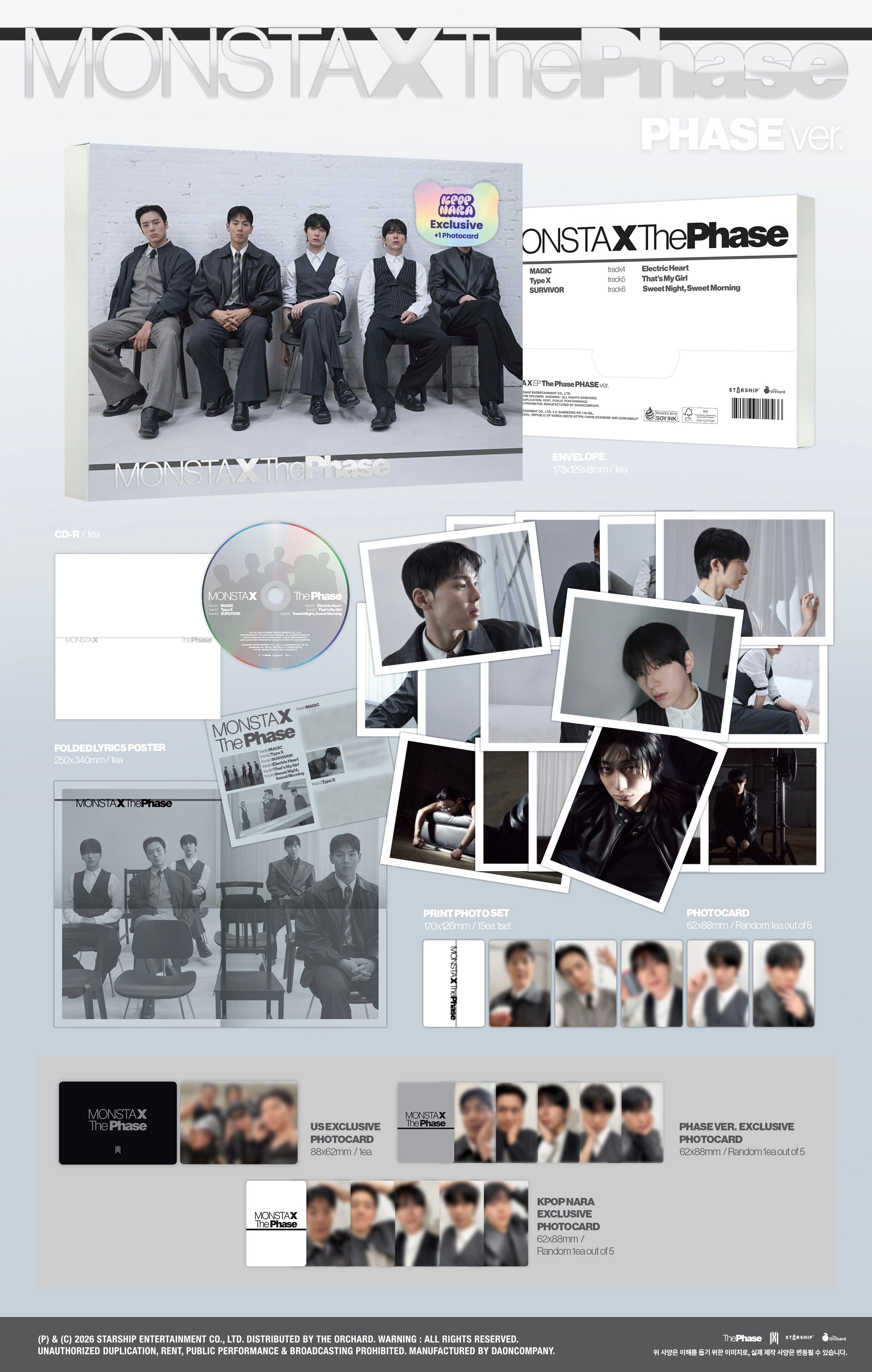 MONSTA X - The Phase (PHASE ver.) (KPOP NARA Exclusive) – Kpop Nara