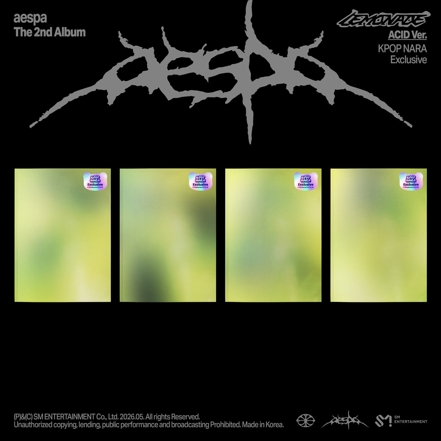 [PRE-ORDER] aespa - The 2nd Album ‘LEMONADE’ (ACID Ver.) (Kpop Nara Exclusive)