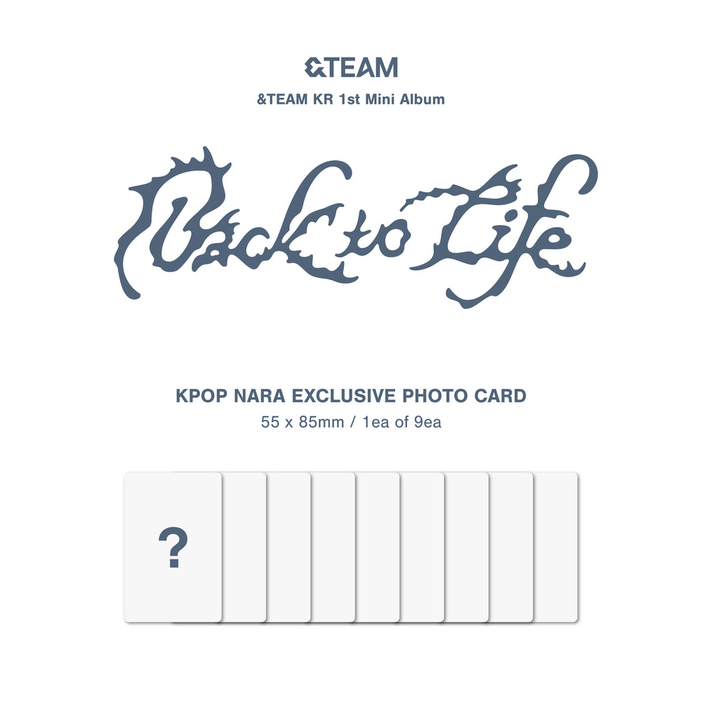 
                      
                        [PRE-ORDER] &TEAM - BACK TO LIFE (1ST KOREAN MINI ALBUM) [KPOP NARA EXCLUSIVE]
                      
                    