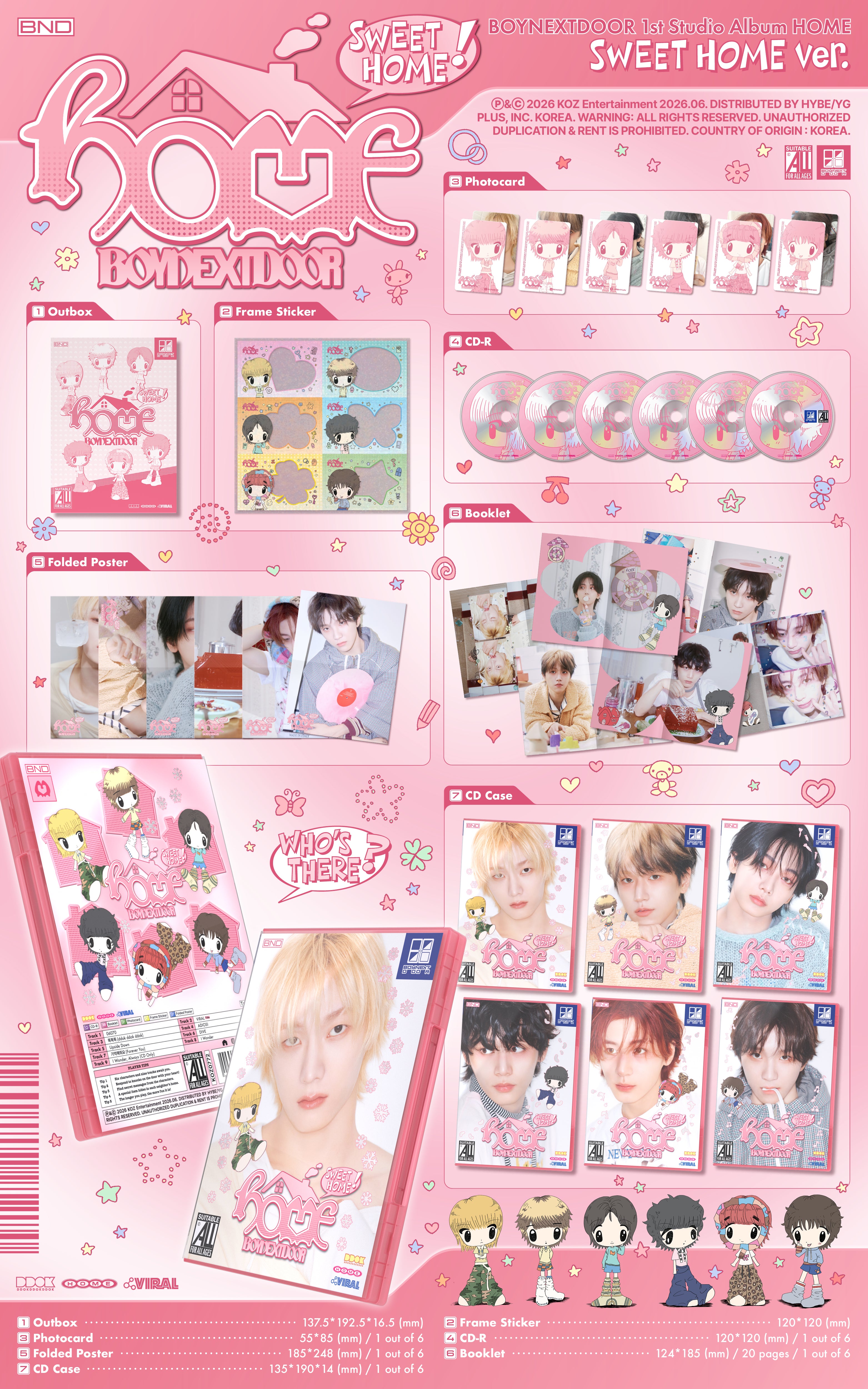 BOYNEXTDOOR - 1st STUDIO ALBUM 'HOME' (SWEET HOME ver.) (Kpop Nara Exc