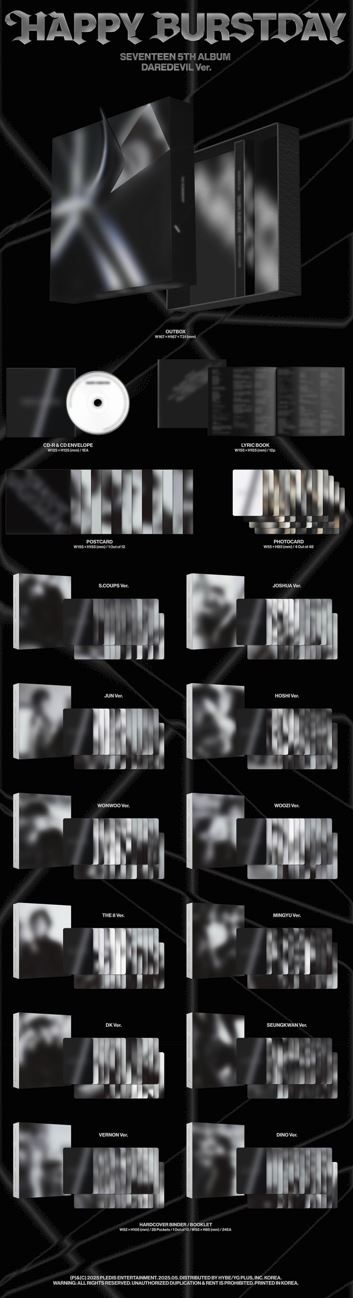 [PRE-ORDER] SEVENTEEN - HAPPY BURSTDAY (5TH ALBUM) [DAREDEVIL] [US/EU EXCLUSIVE]