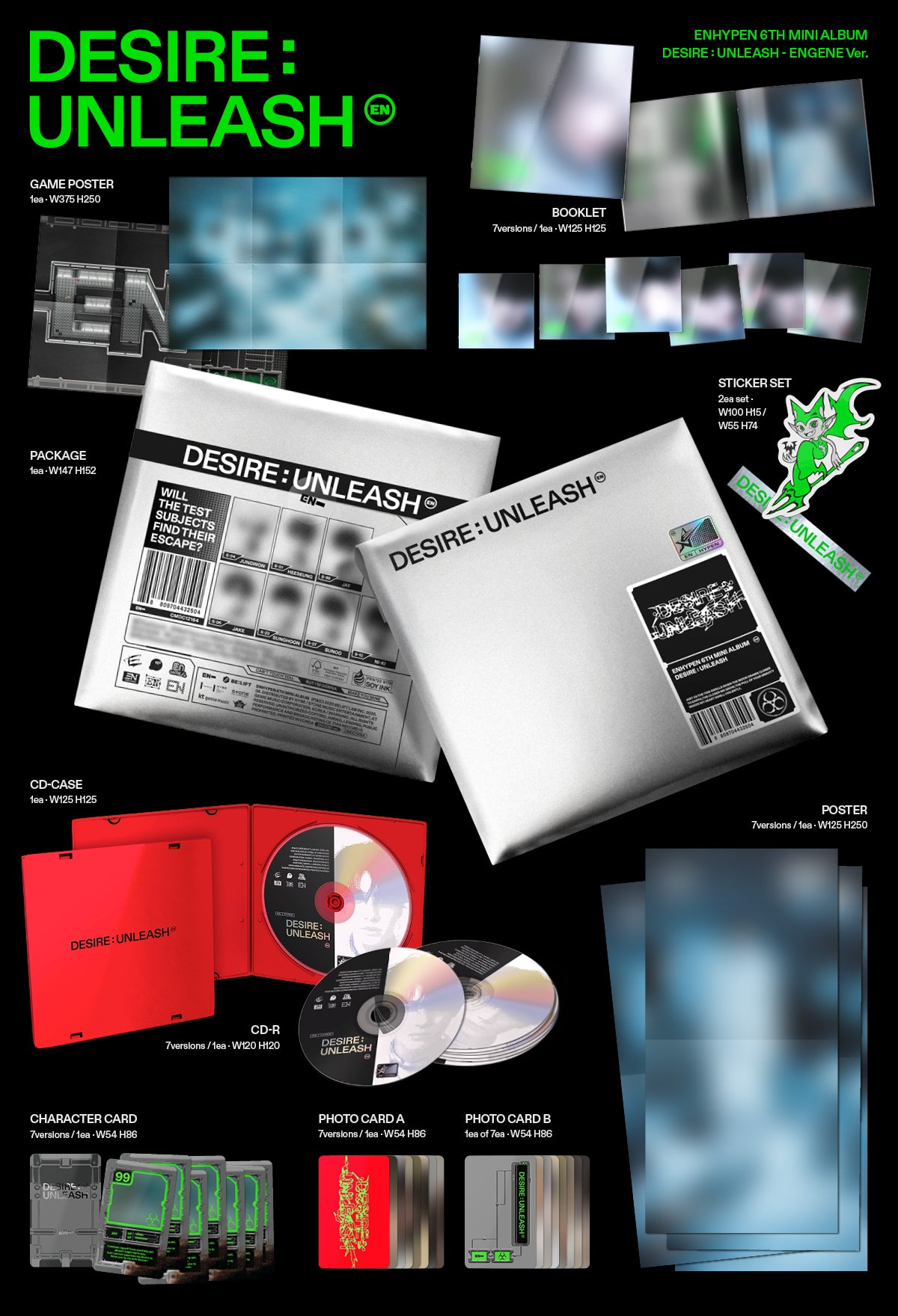 ENHYPEN DESIRE UNLEASH KPOP NARA EXCLUSIVE ENGENE PACKSHOT