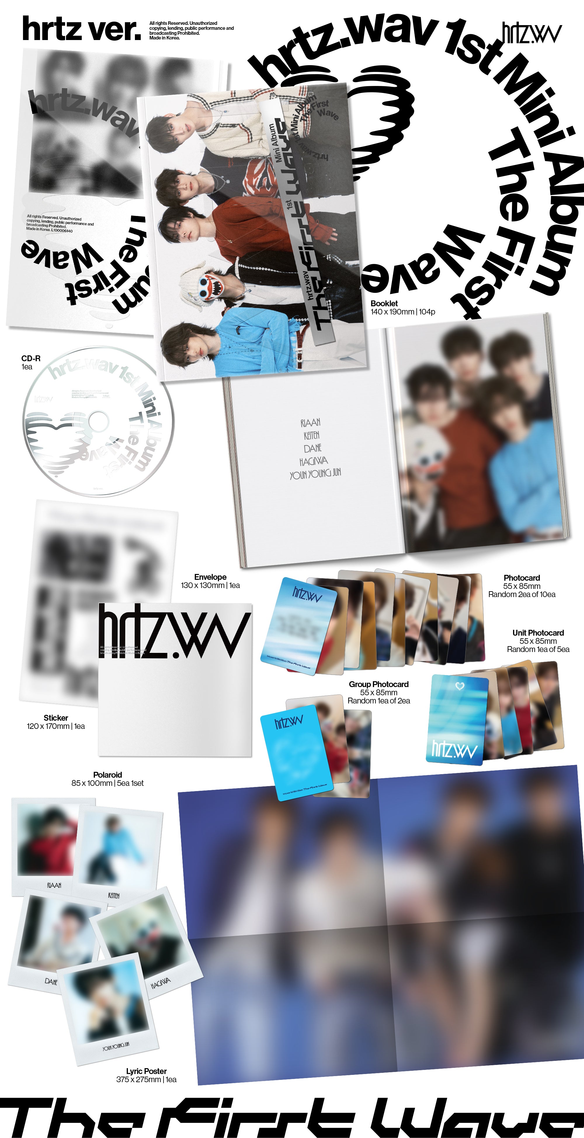 HRTZ.WAV - THE FIRST WAVE (1ST MINI ALBUM) [KPOP NARA EXCLUSIVE