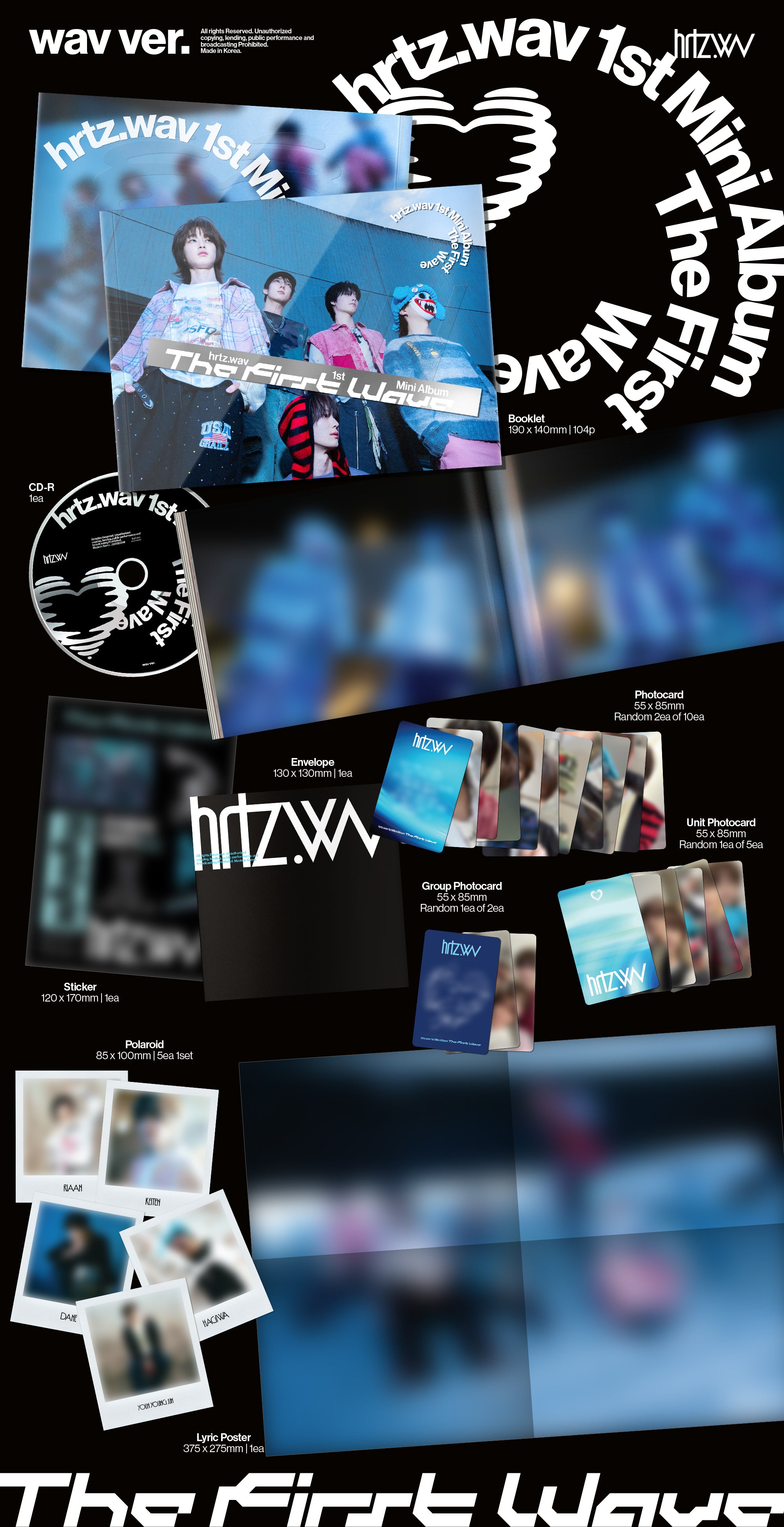HRTZ.WAV - THE FIRST WAVE (1ST MINI ALBUM) [KPOP NARA EXCLUSIVE