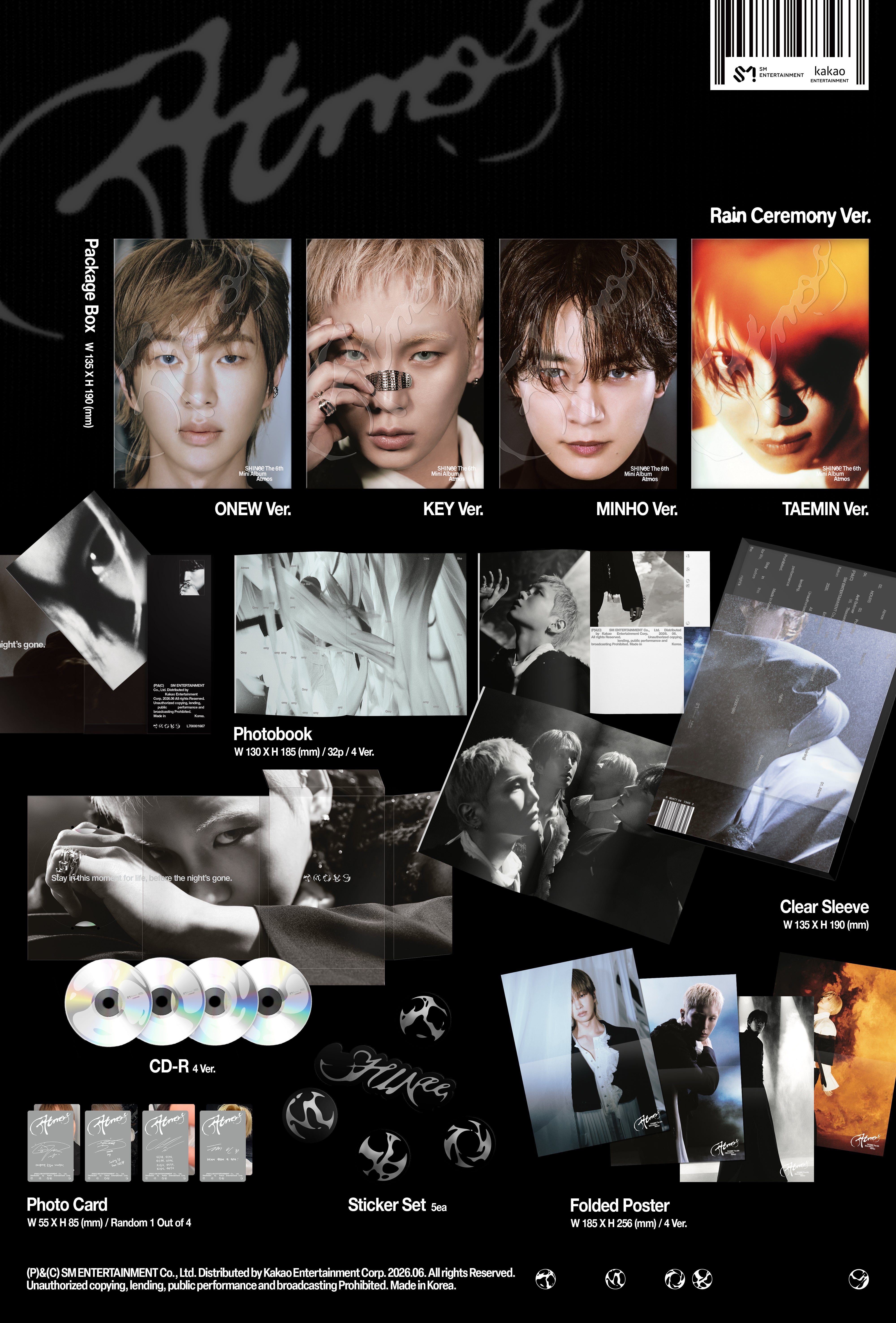 PRE-ORDER] SHINee - The 6th Mini Album 'Atmos' (RaIn Ceremony Ver