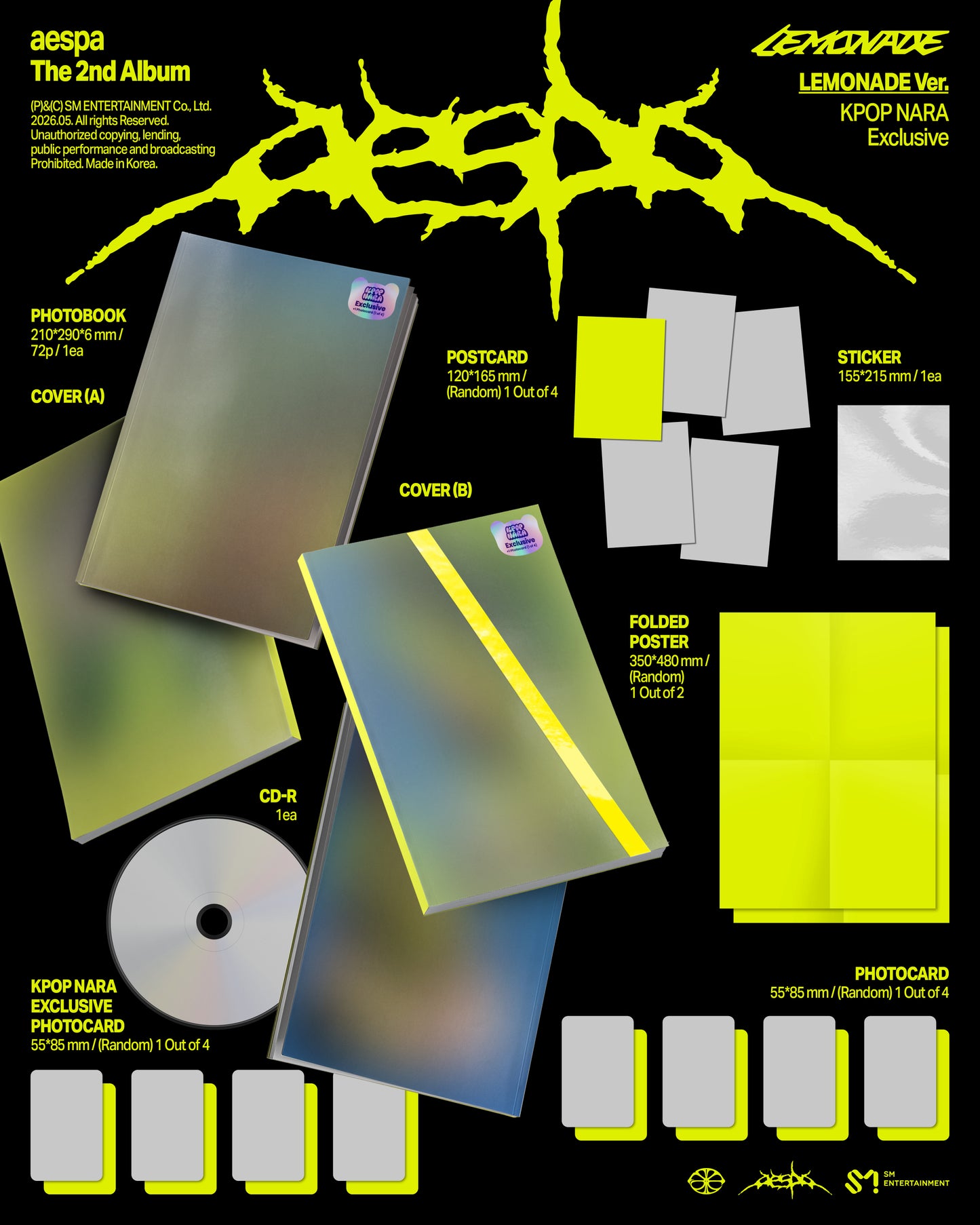 [PRE-ORDER] aespa - The 2nd Album ‘LEMONADE’ (LEMONADE Ver.) (Kpop Nara Exclusive)