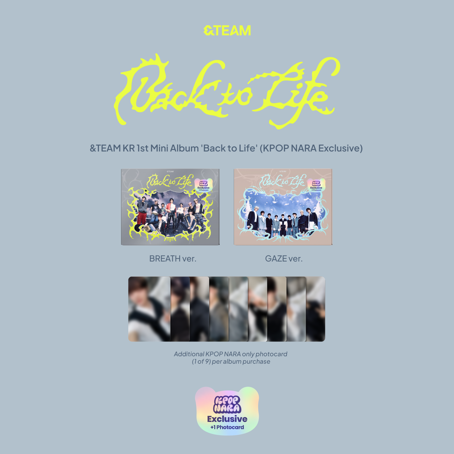 &TEAM - BACK TO LIFE (1ST KOREAN MINI ALBUM) [KPOP NARA EXCLUSIVE &TEAM - BACK TO LIFE (1ST KOREAN MINI ALBUM) [KPOP NARA EXCLUSIVE