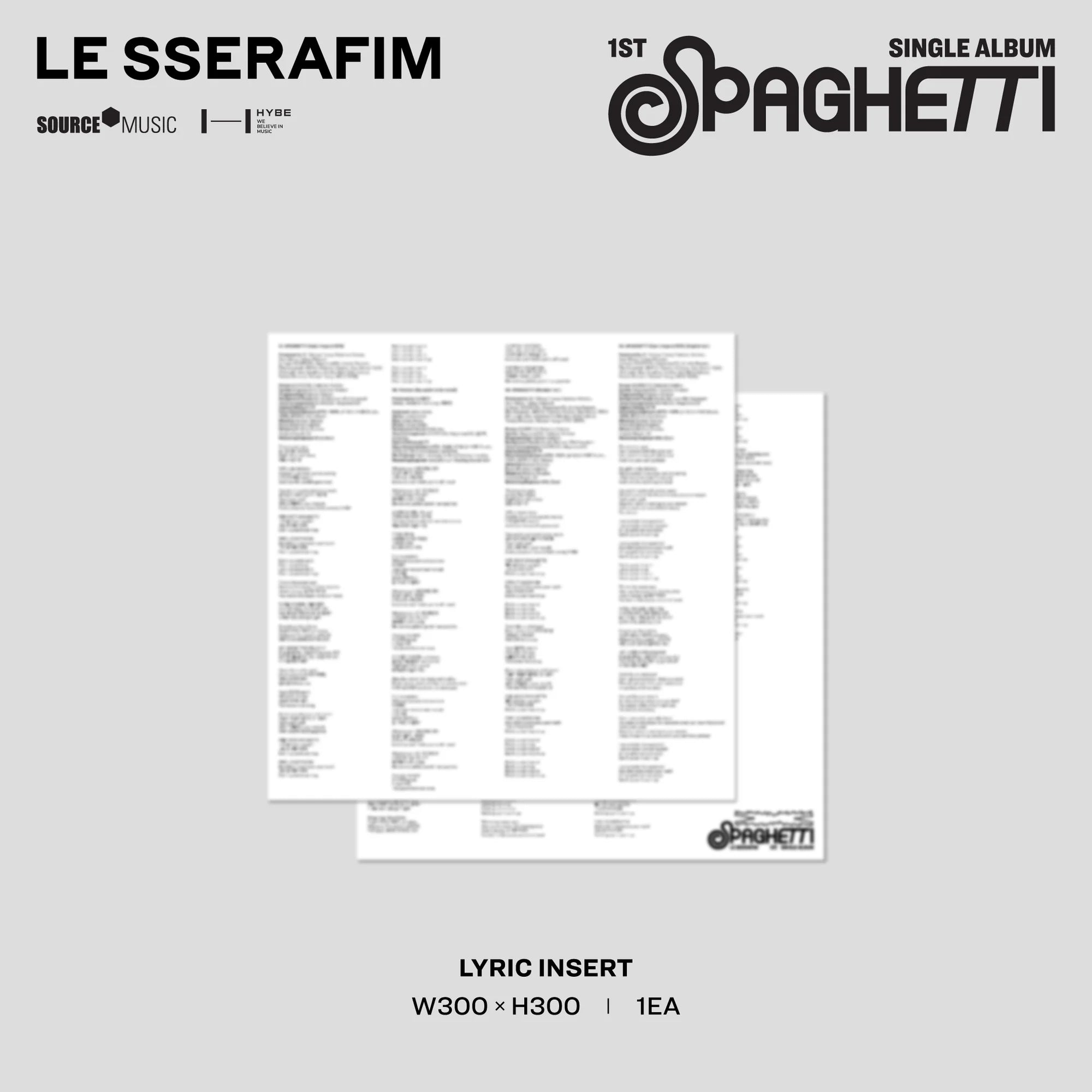 LE SSERAFIM - SPAGHETTI (1ST SINGLE ALBUM) [LP] – Kpop Nara