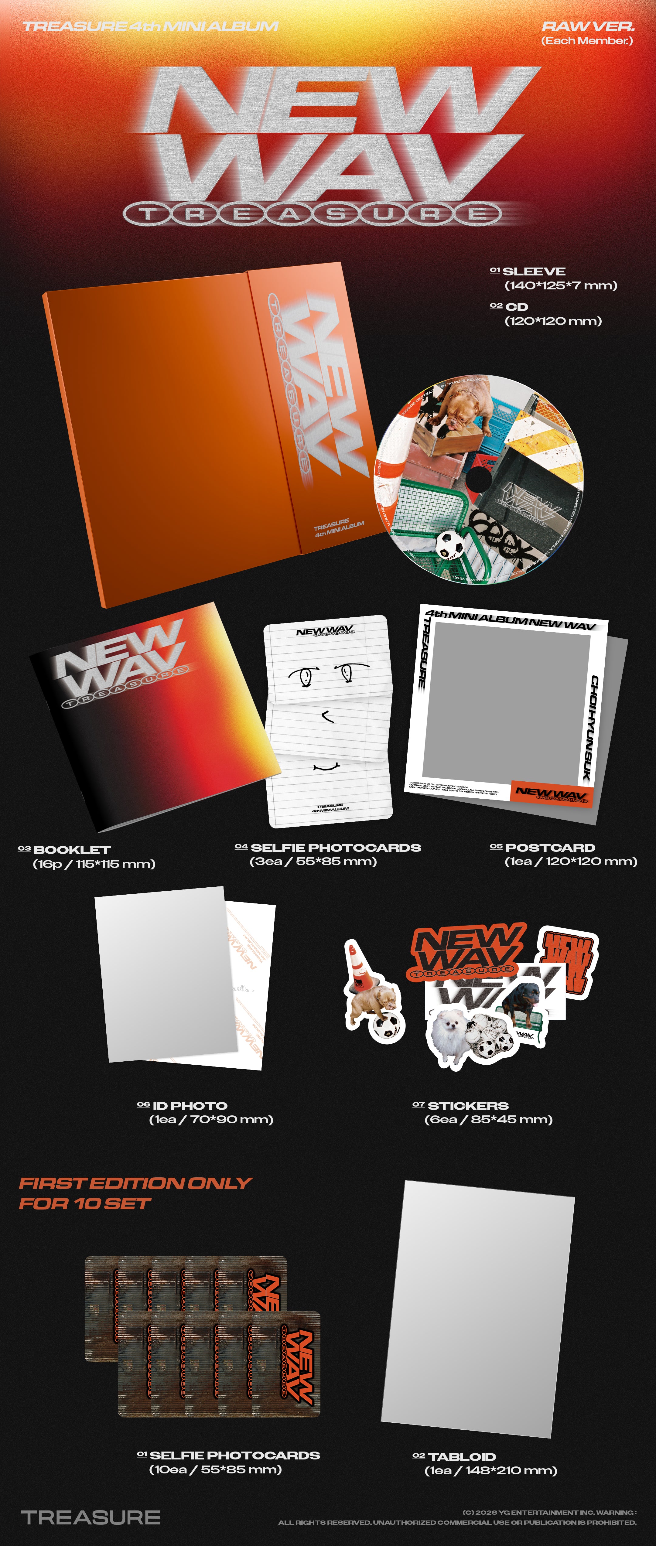 PRE-ORDER] TREASURE - 4th MINI ALBUM [NEW WAV] (RAW VER.) (Kpop Nara