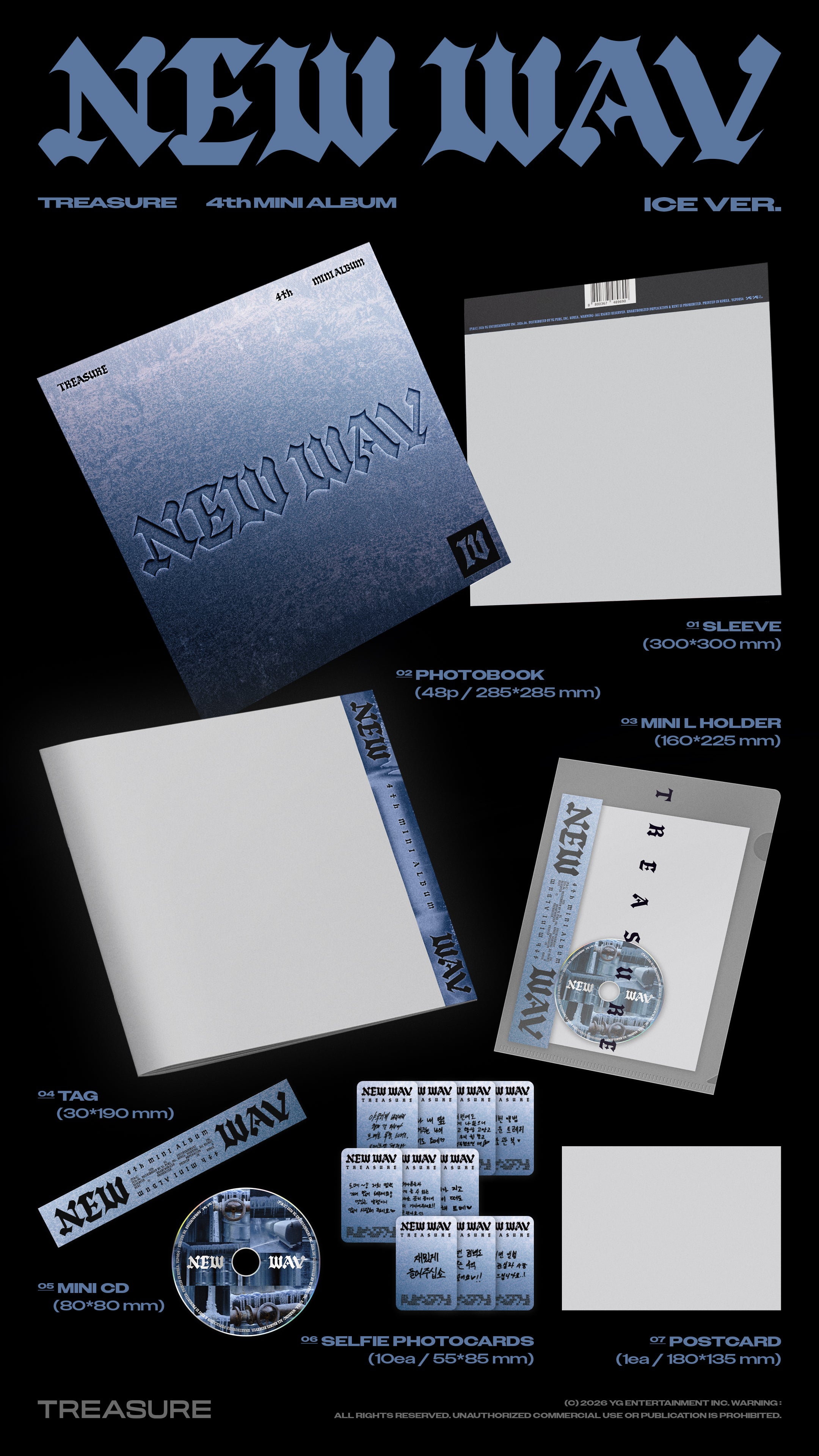 PRE-ORDER] TREASURE - 4th MINI ALBUM [NEW WAV] (RED/ICE VER