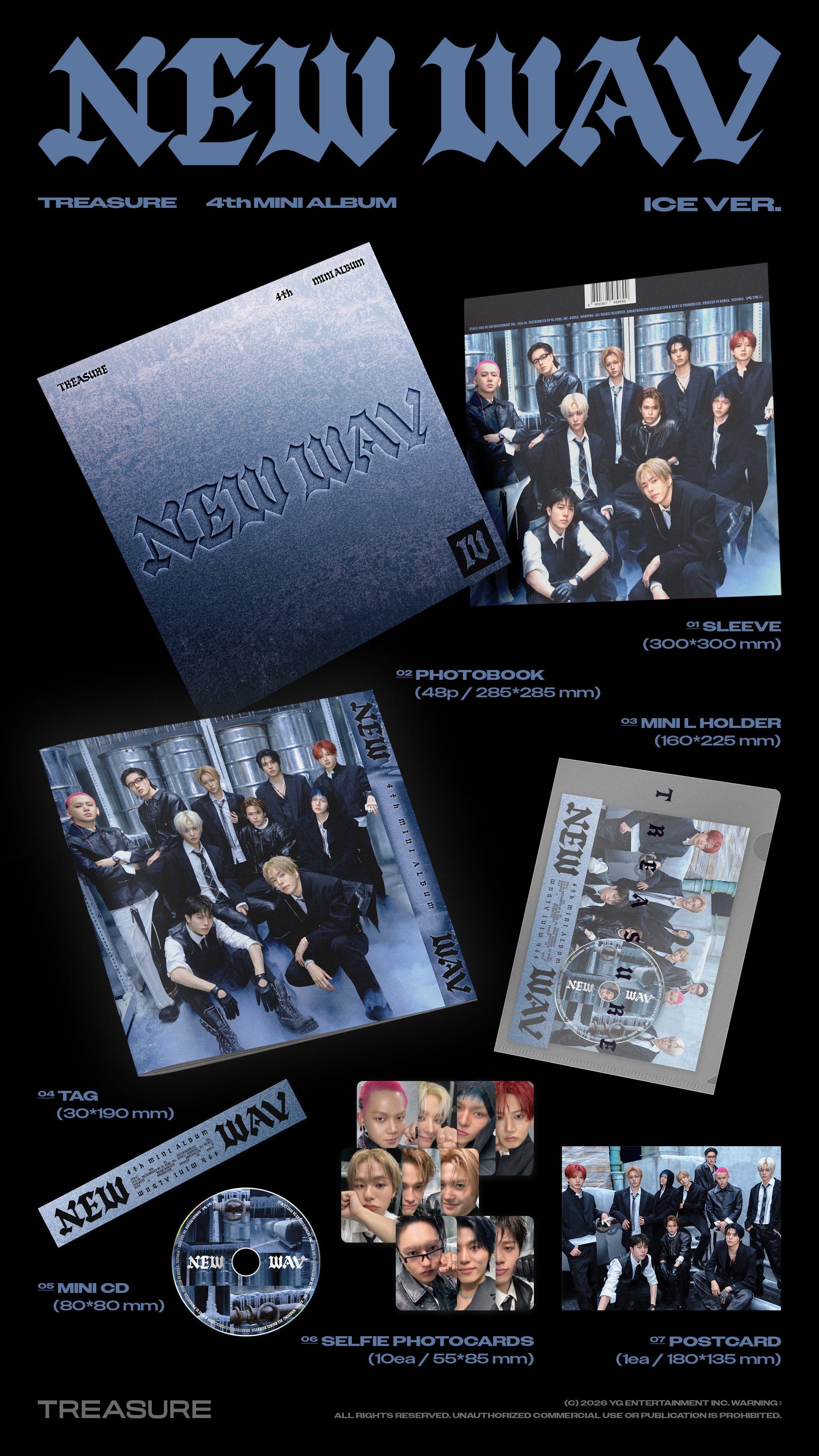 PRE-ORDER] TREASURE - 4th MINI ALBUM [NEW WAV] (RED/ICE VER