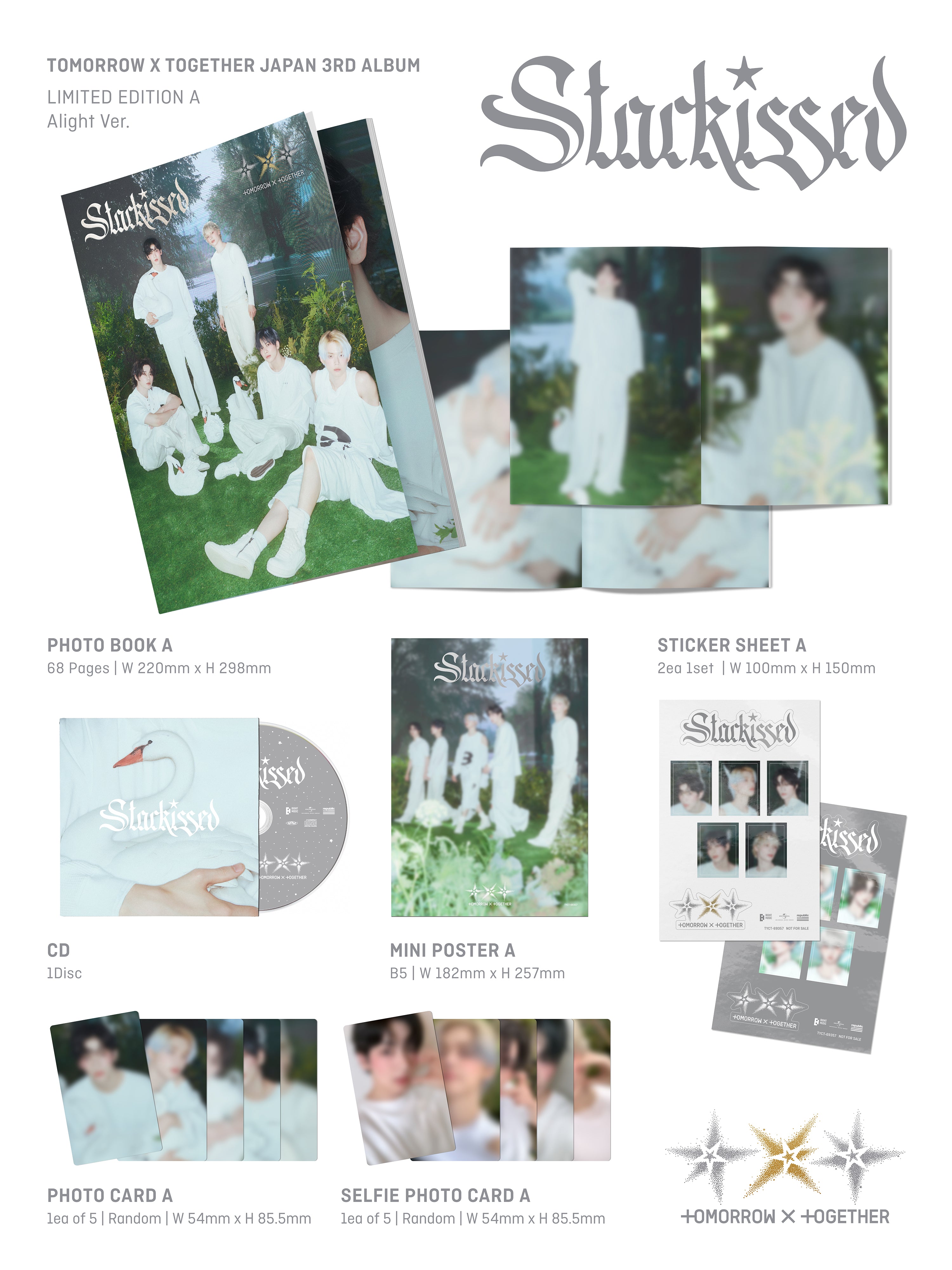 TXT Starkissed 通常盤 初回プレス 5枚セット PRE-ORDER] TOMORROW X TOGETHER - STARKISSED (3RD JAPANESE ALBUM