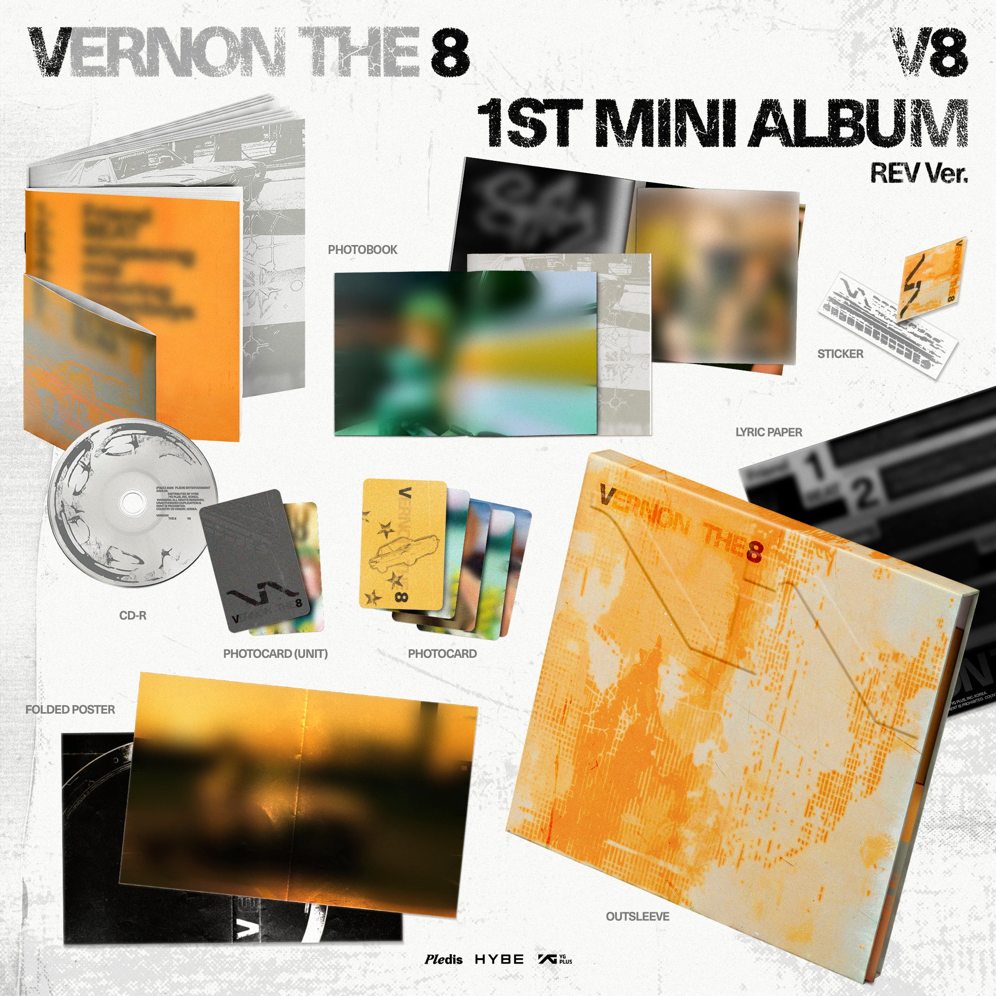 月狼 EJ KPOP NARA アメリカ限定 トレカ PRE-ORDER] V8 1st Mini Album 'V8' (REV Ver.) (Kpop Nara Exclusive)