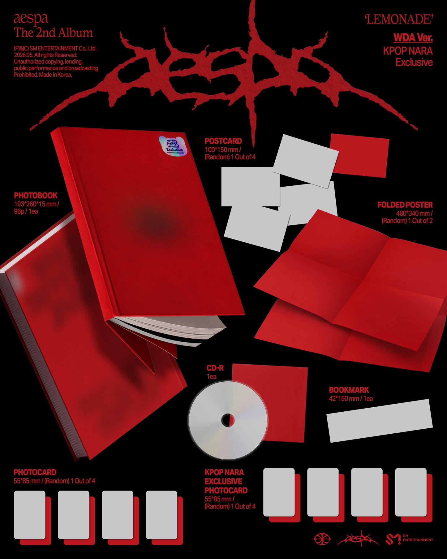 [PRE-ORDER] aespa - The 2nd Album ‘LEMONADE’ (WDA Ver.) (Kpop Nara Exclusive)