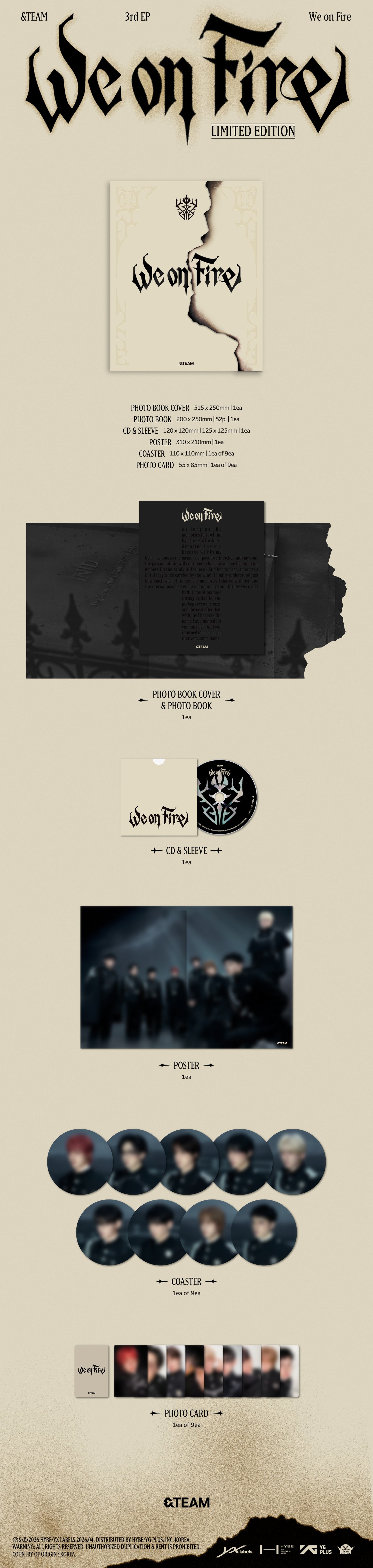 [PRE-ORDER] &TEAM - 3rd EP 'We on Fire' (Limited ver.)