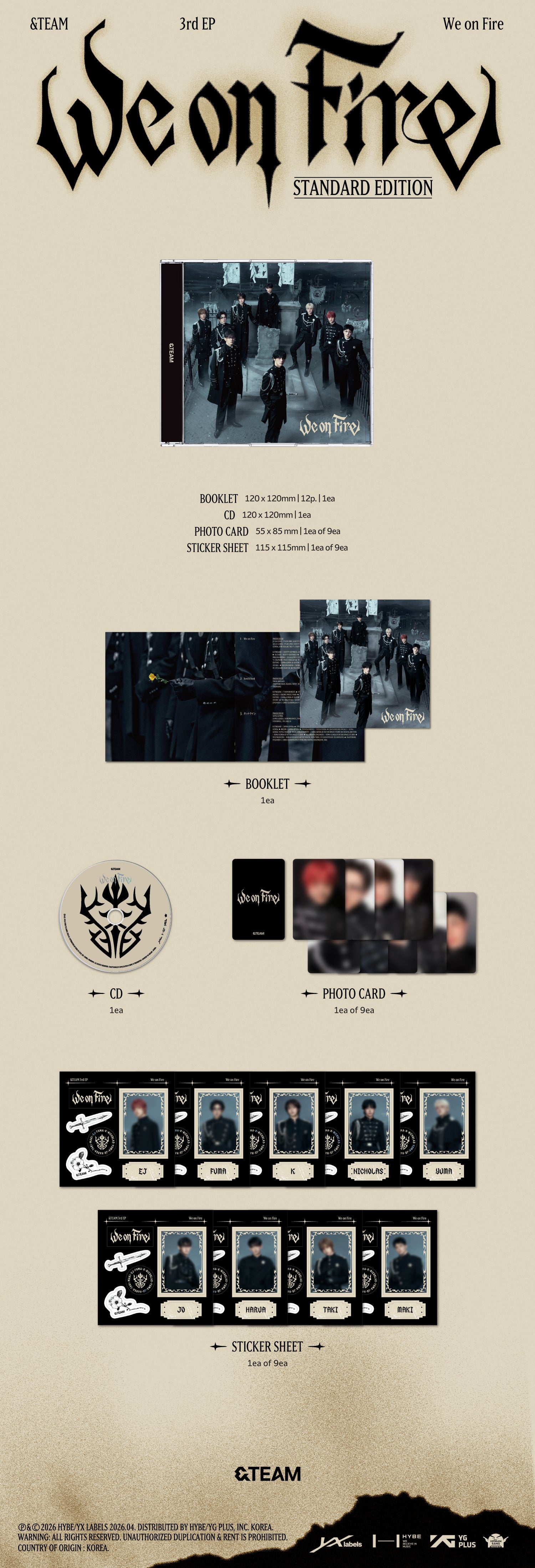 PRE-ORDER] &TEAM - 3rd EP 'We On Fire' (Standard ver.) (Kpop Nara Exc