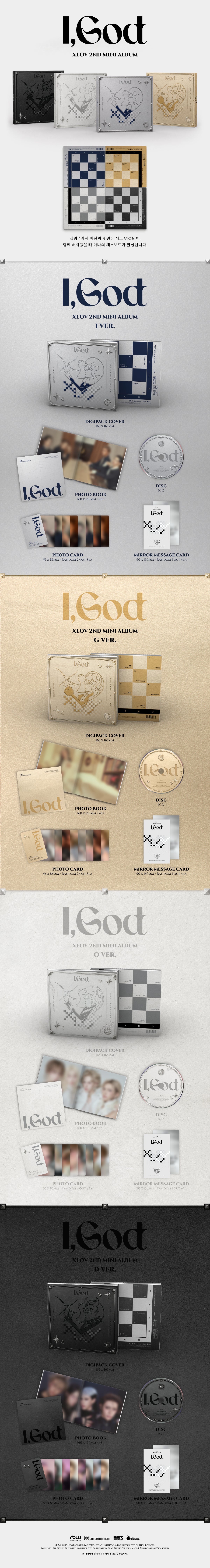 XLOV - 2nd MINI ALBUM [I,God] (Kpop Nara Exclusive - B Ver.)