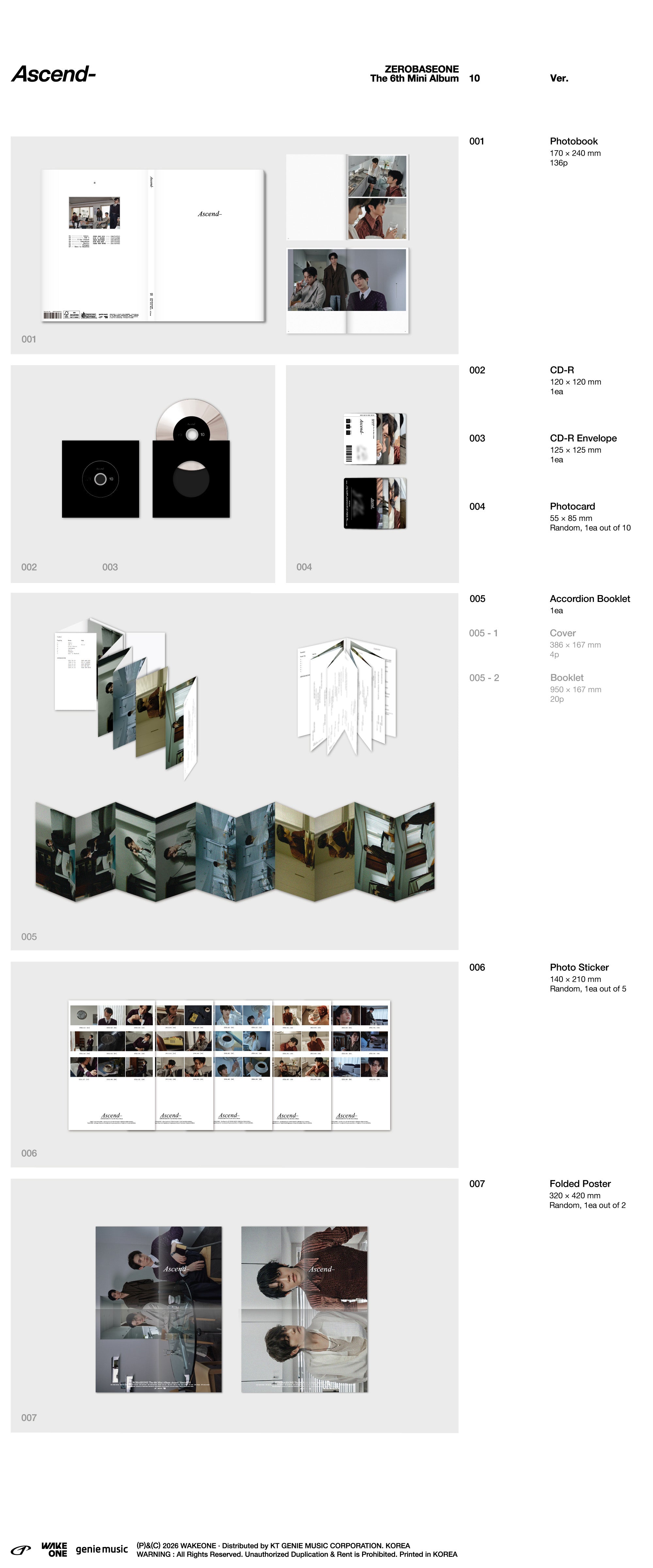 PRE-ORDER] ZEROBASEONE - Ascend- (1 ver. & 10 ver.) (Kpop Nara Exclus