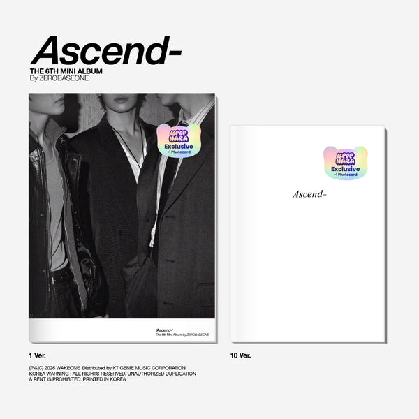 PRE-ORDER] ZEROBASEONE - Ascend- (1 ver. & 10 ver.) (Kpop Nara Exclus