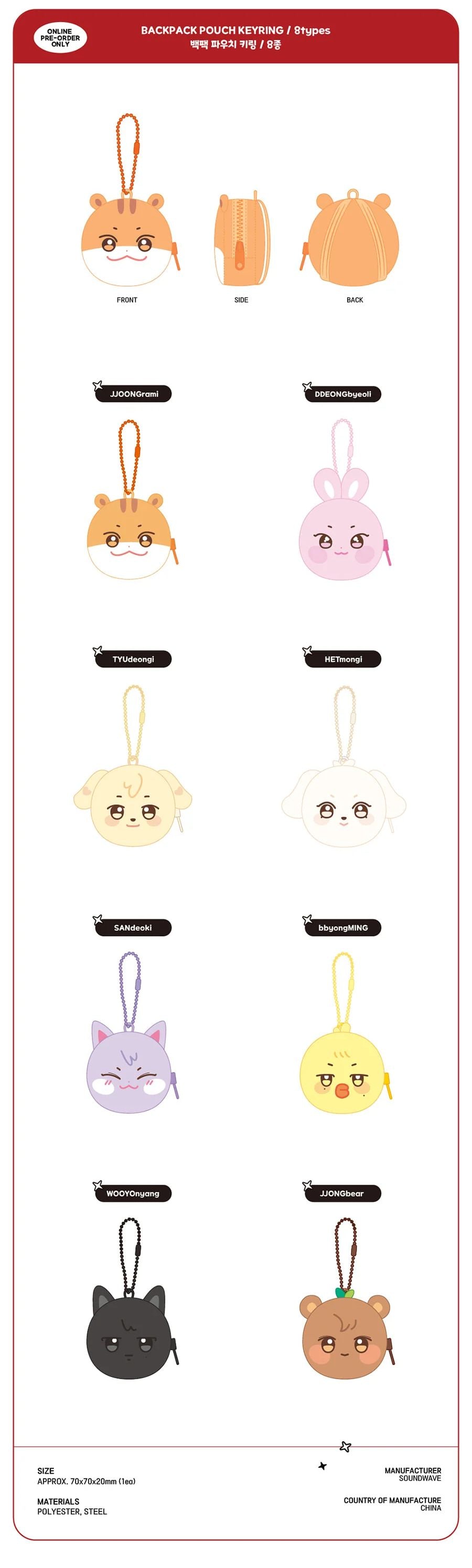 ATEEZ - ANITEEZ IN THE CALLING BACKPACK POUCH KEYRING